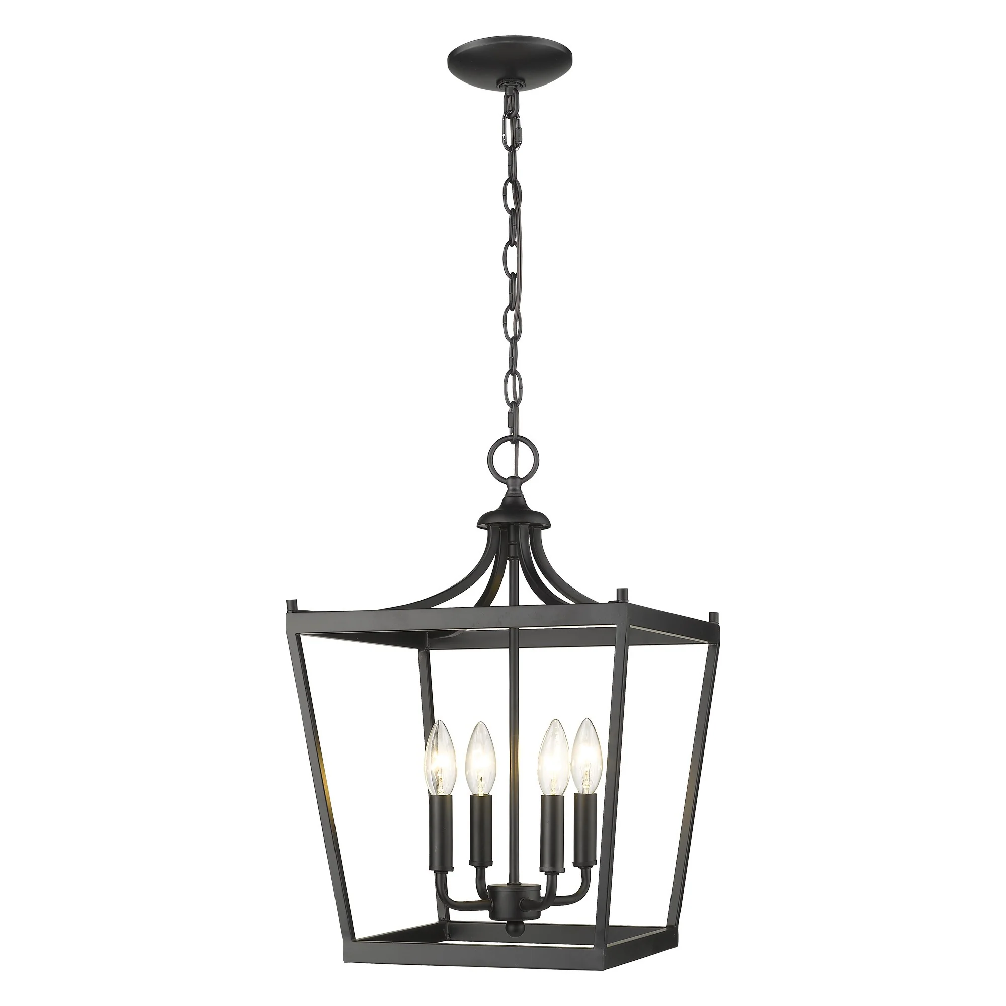 Kennedy 4-Light Matte Black Pendant By Homeroots - Image 2