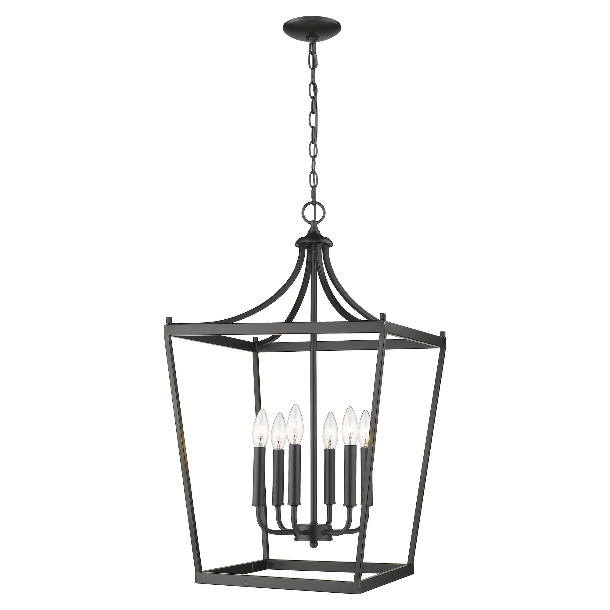 Kennedy 6-Light Matte Black Pendant By Homeroots - Image 2