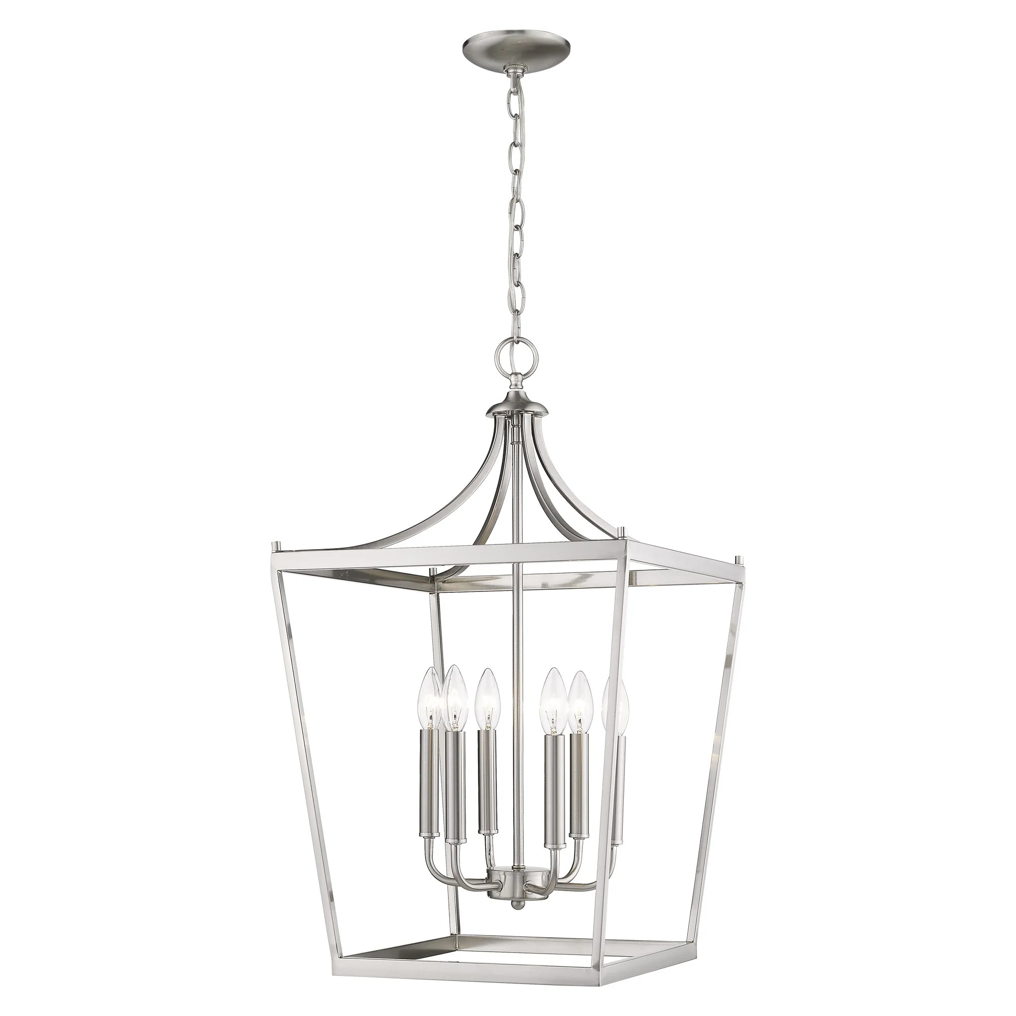 Kennedy 6-Light Satin Nickel Pendant By Homeroots - Image 2