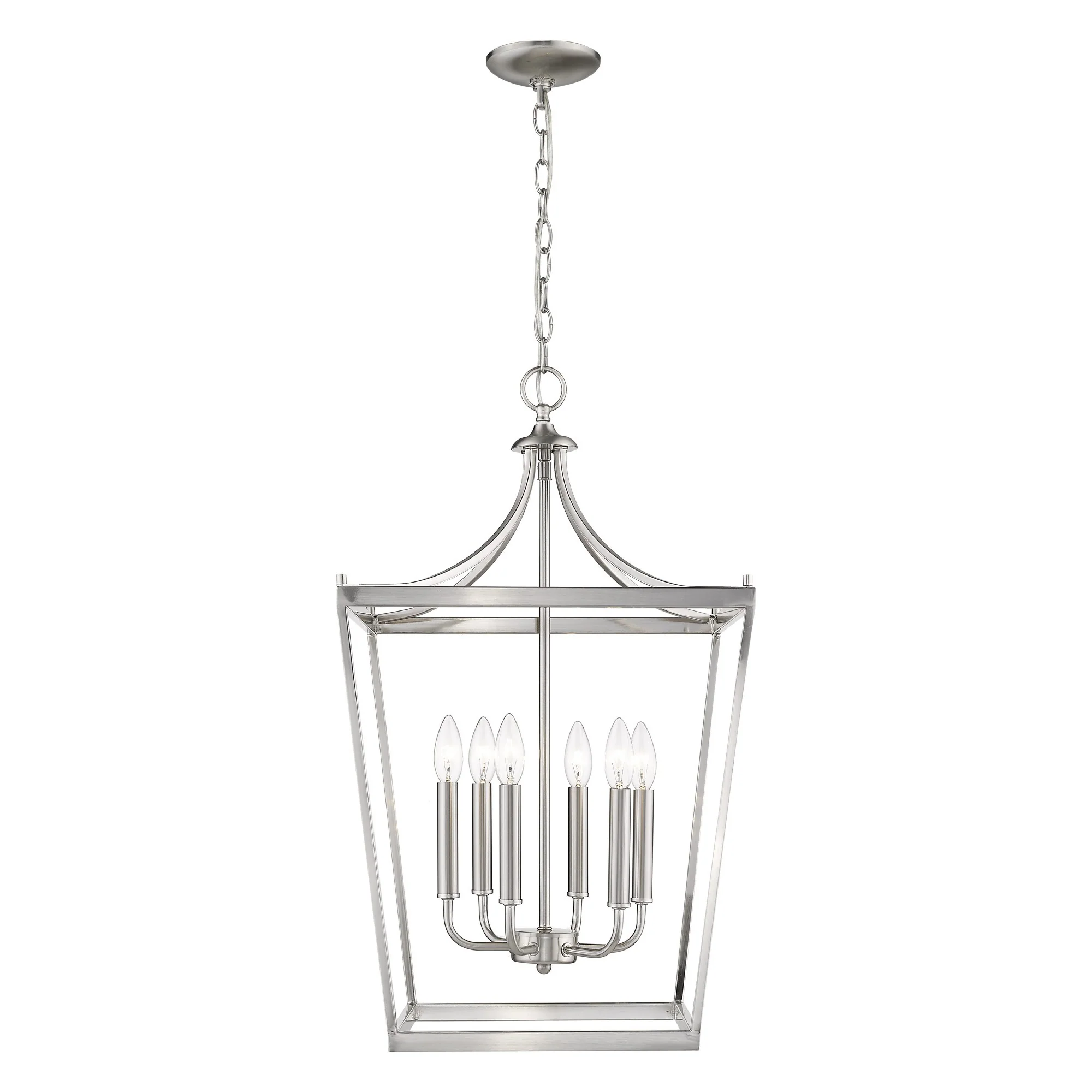 Kennedy 6-Light Satin Nickel Pendant By Homeroots - Image 4