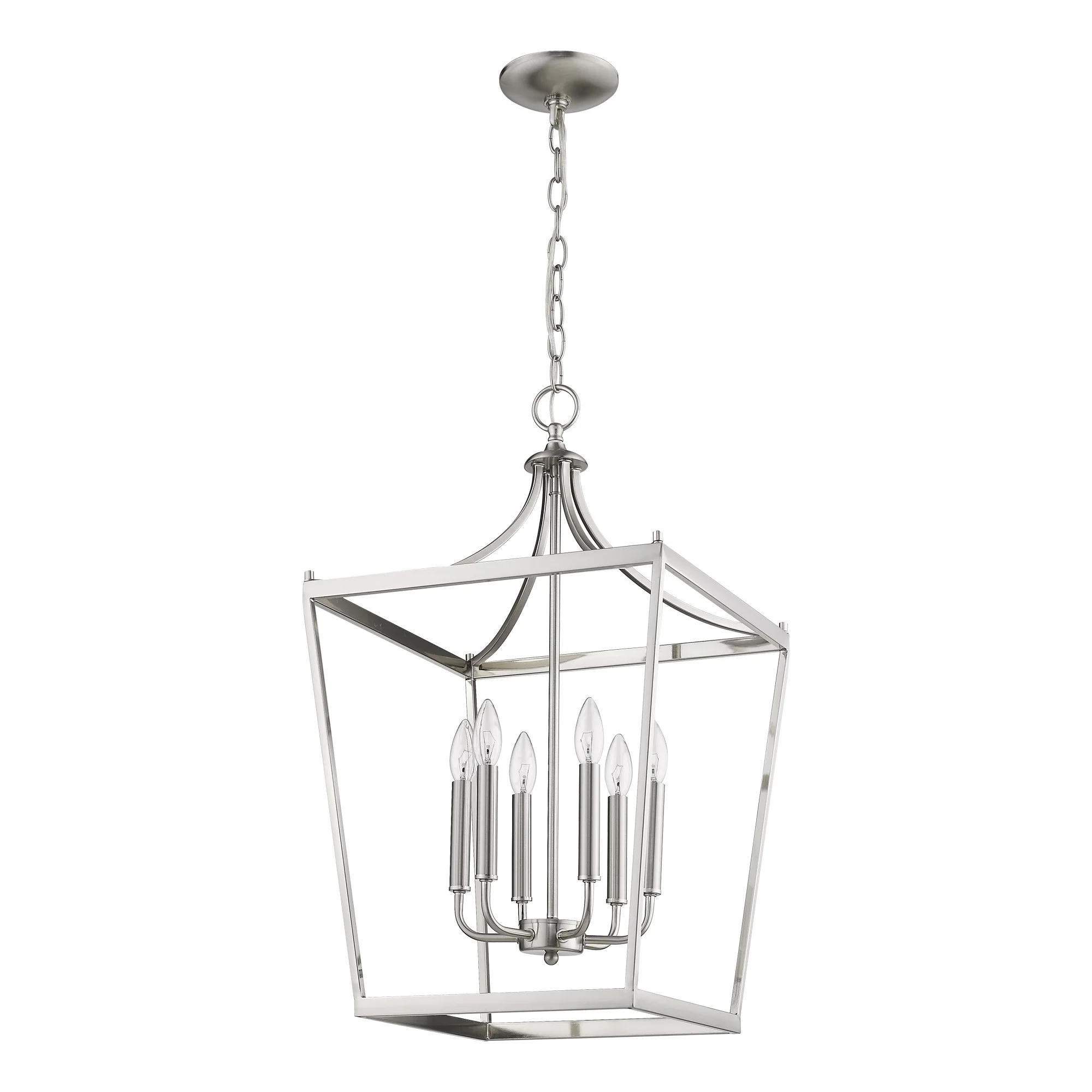 Kennedy 6-Light Satin Nickel Pendant By Homeroots - Image 9