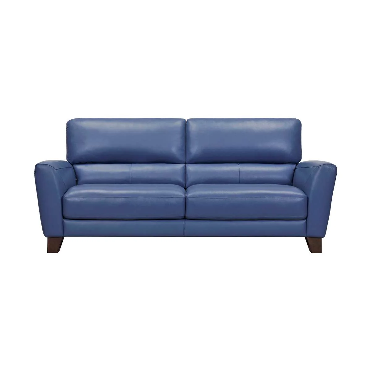 Kester 81" Square Arm Blue Genuine Leather Sofa By Armen Living - Image 2