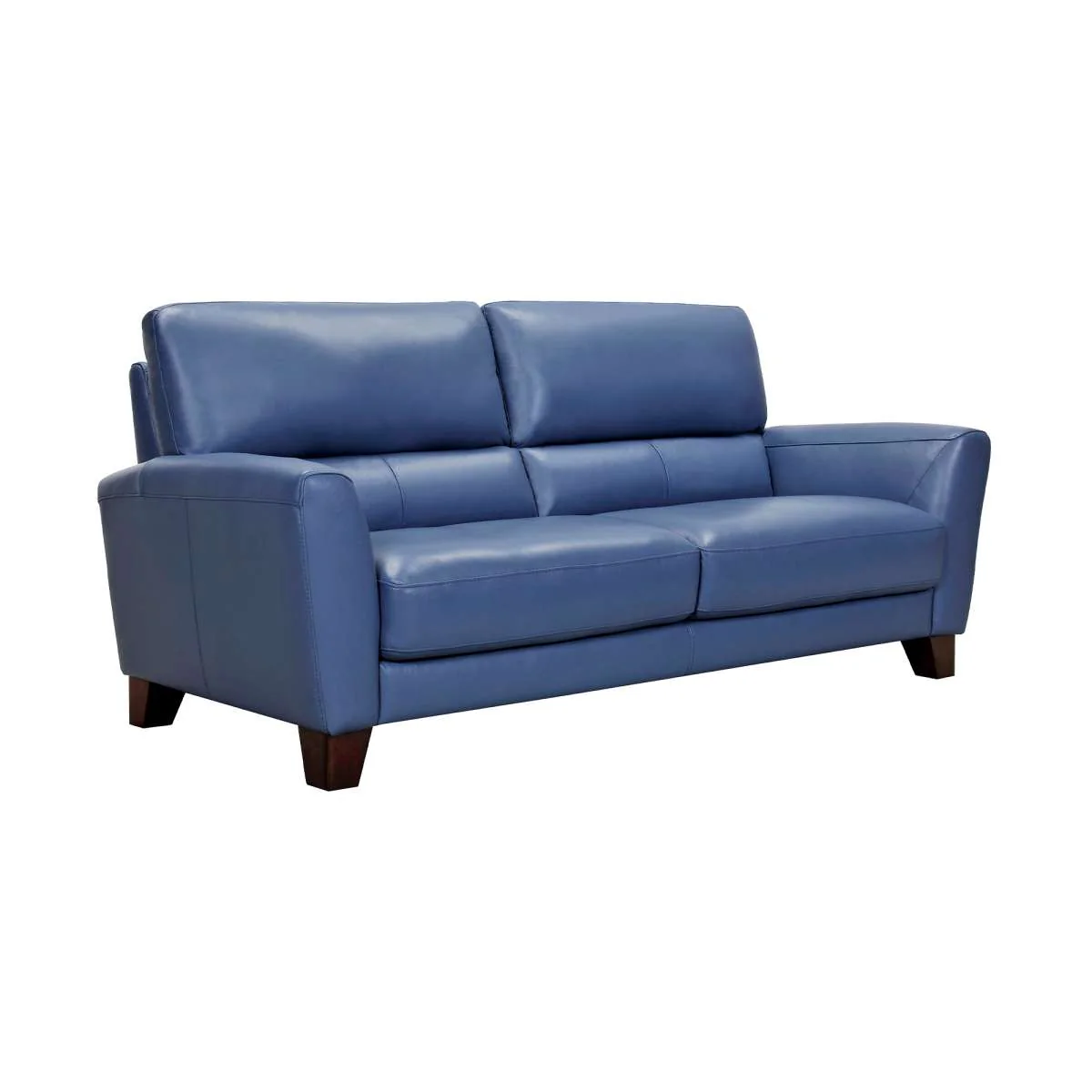 Kester 81" Square Arm Blue Genuine Leather Sofa By Armen Living - Image 3