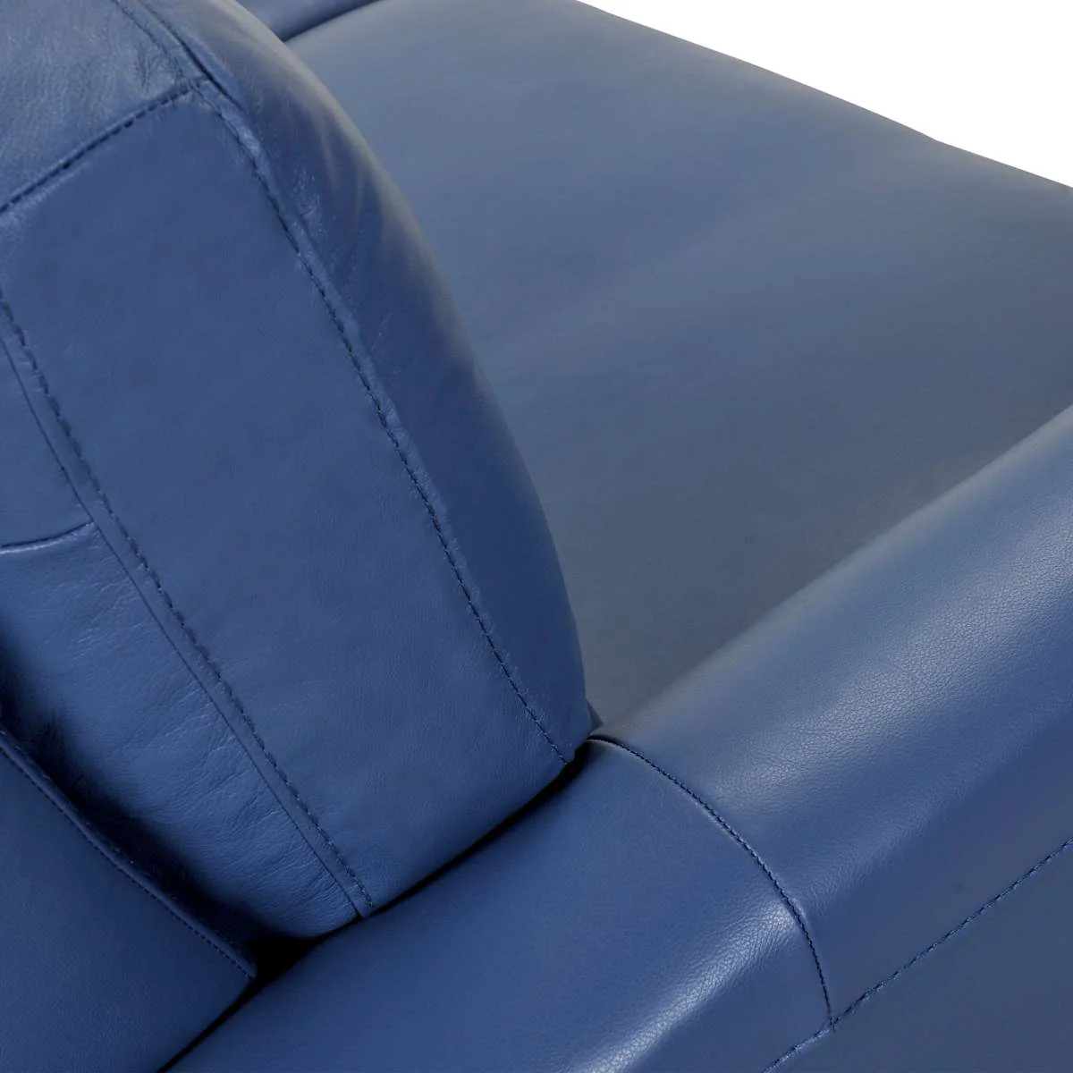 Kester 81" Square Arm Blue Genuine Leather Sofa By Armen Living - Image 6