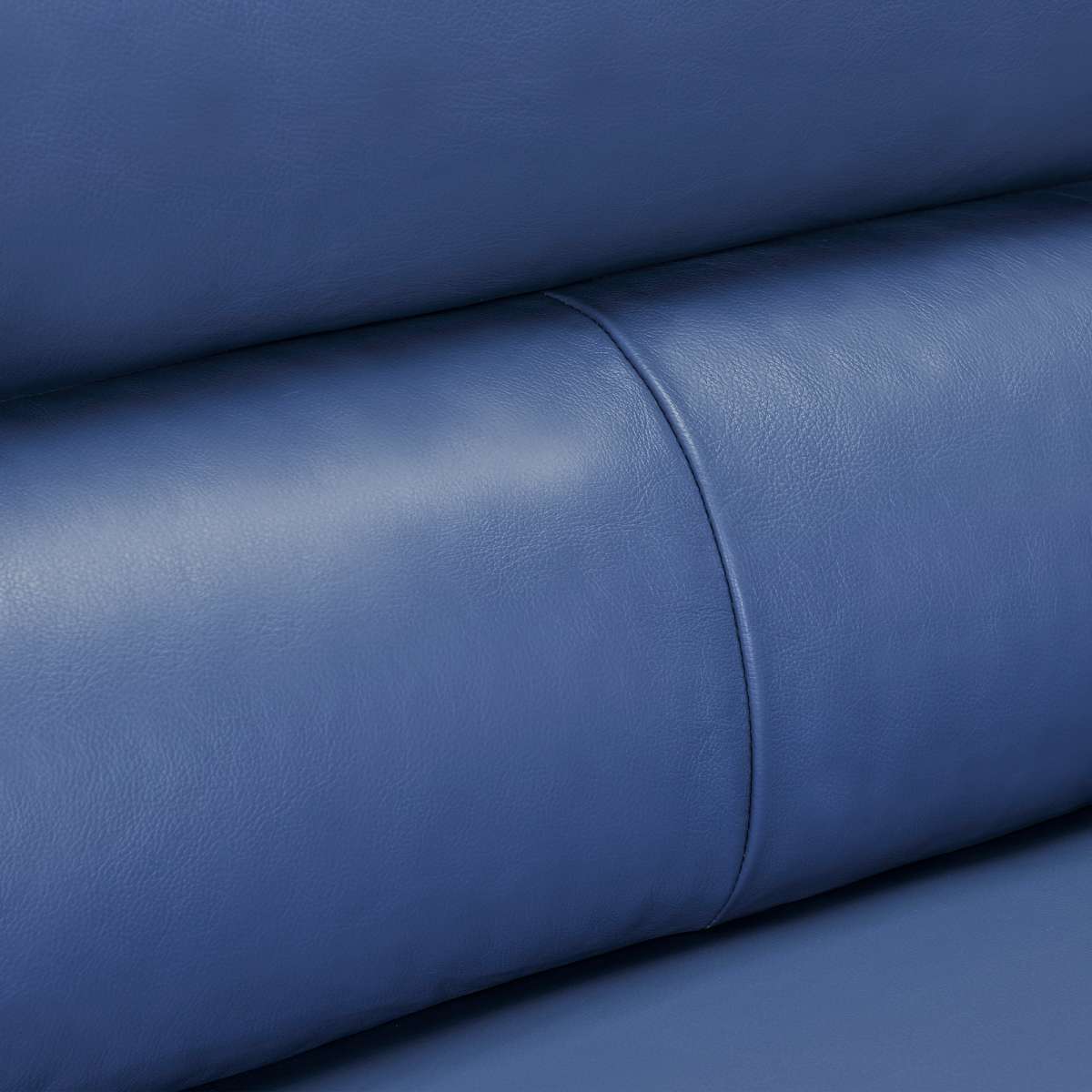 Kester 81" Square Arm Blue Genuine Leather Sofa By Armen Living - Image 7
