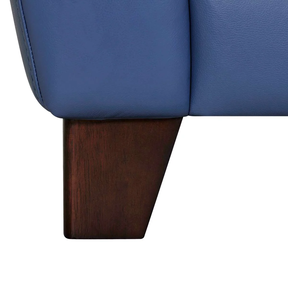 Kester 81" Square Arm Blue Genuine Leather Sofa By Armen Living - Image 8
