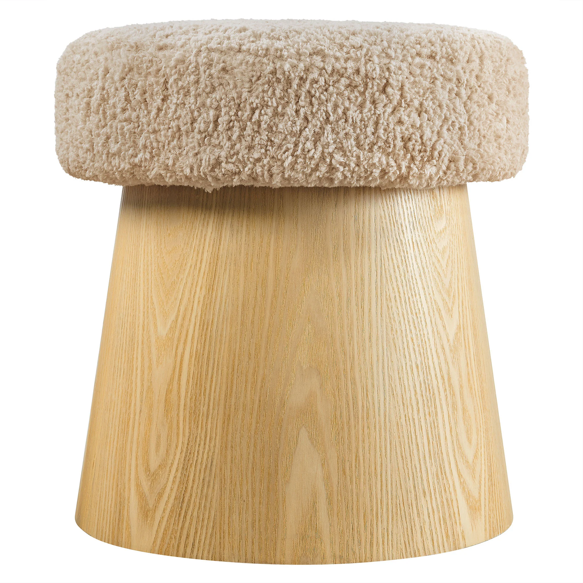 Ketra Round Faux Shearling Ottoman Footstool by Modway - Image 7