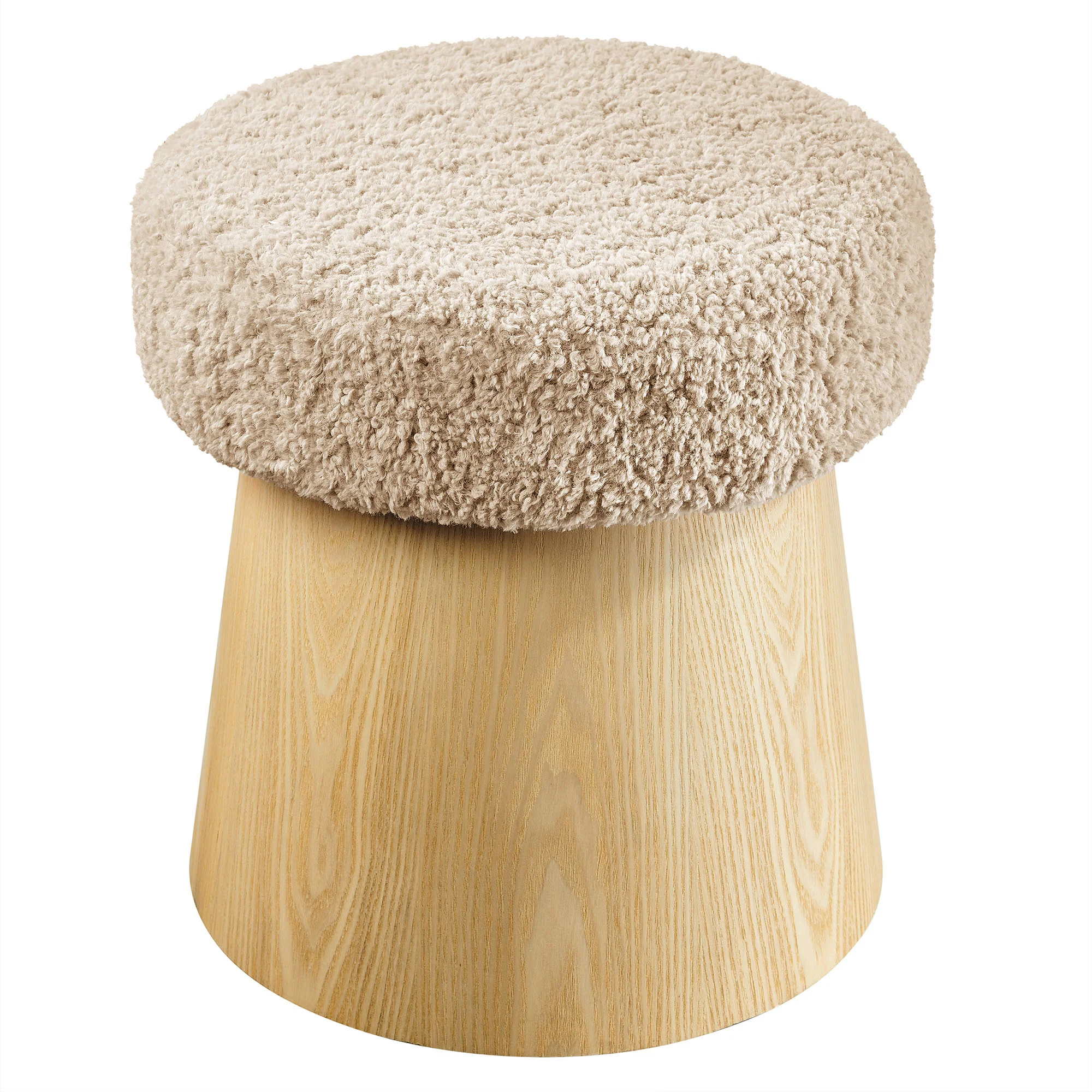 Ketra Round Faux Shearling Ottoman Footstool by Modway - Image 8