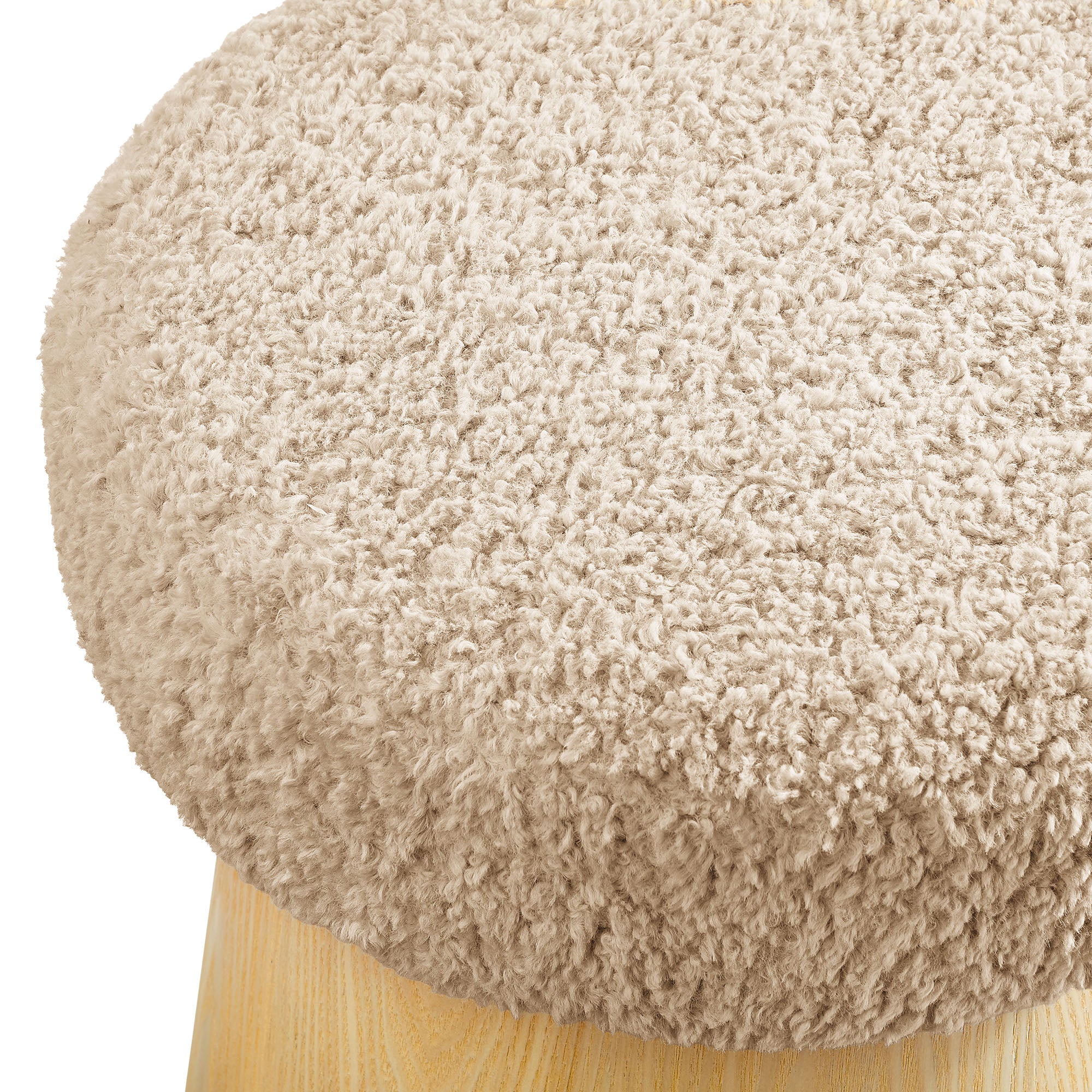 Ketra Round Faux Shearling Ottoman Footstool by Modway - Image 9