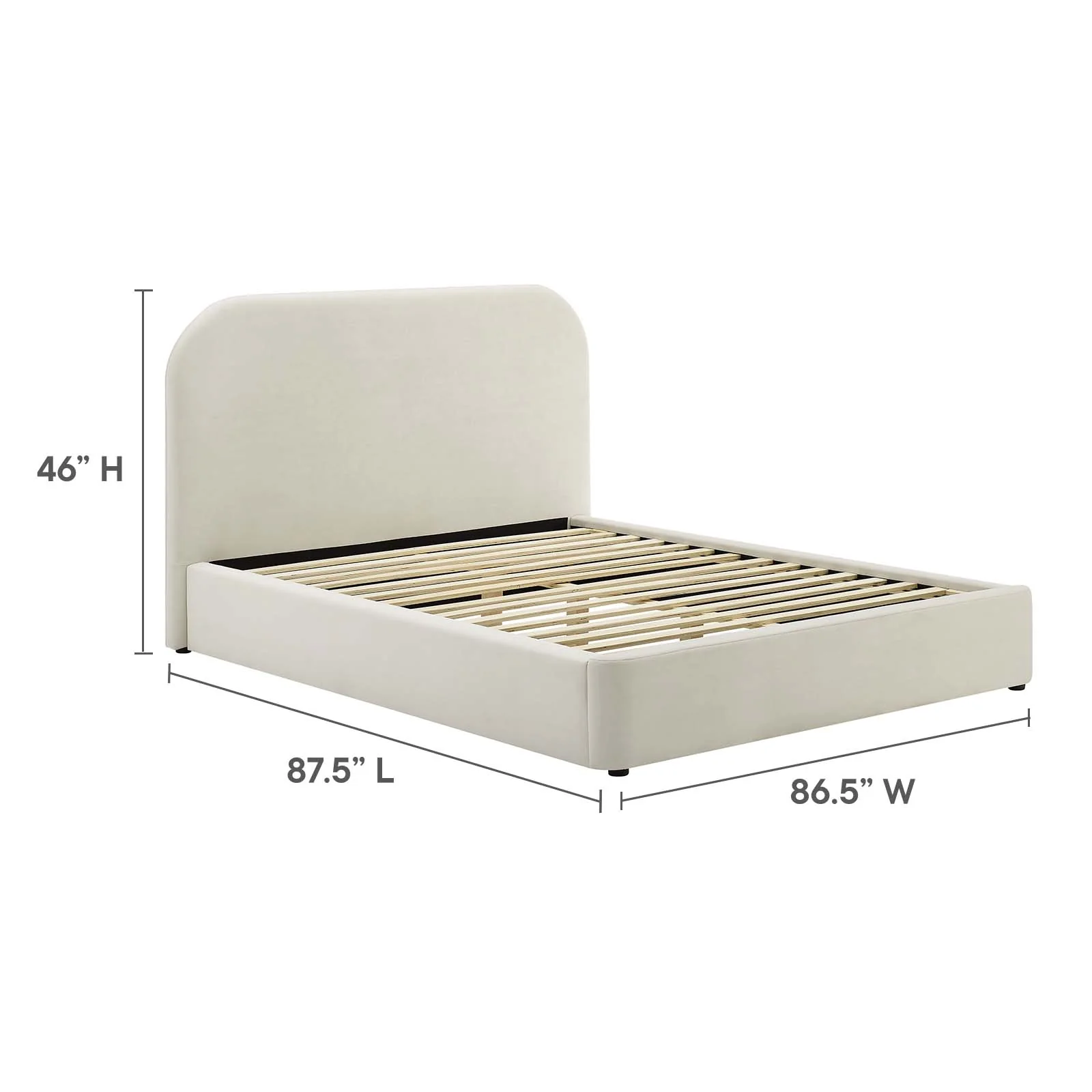 Keynote Performance Velvet Curved King Platform Bed By Modway - MOD-7143 - Image 6