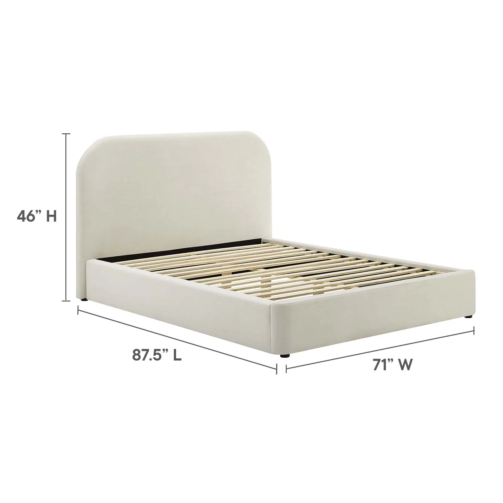 Keynote Performance Velvet Curved Queen Platform Bed By Modway - MOD-7141 - Image 6
