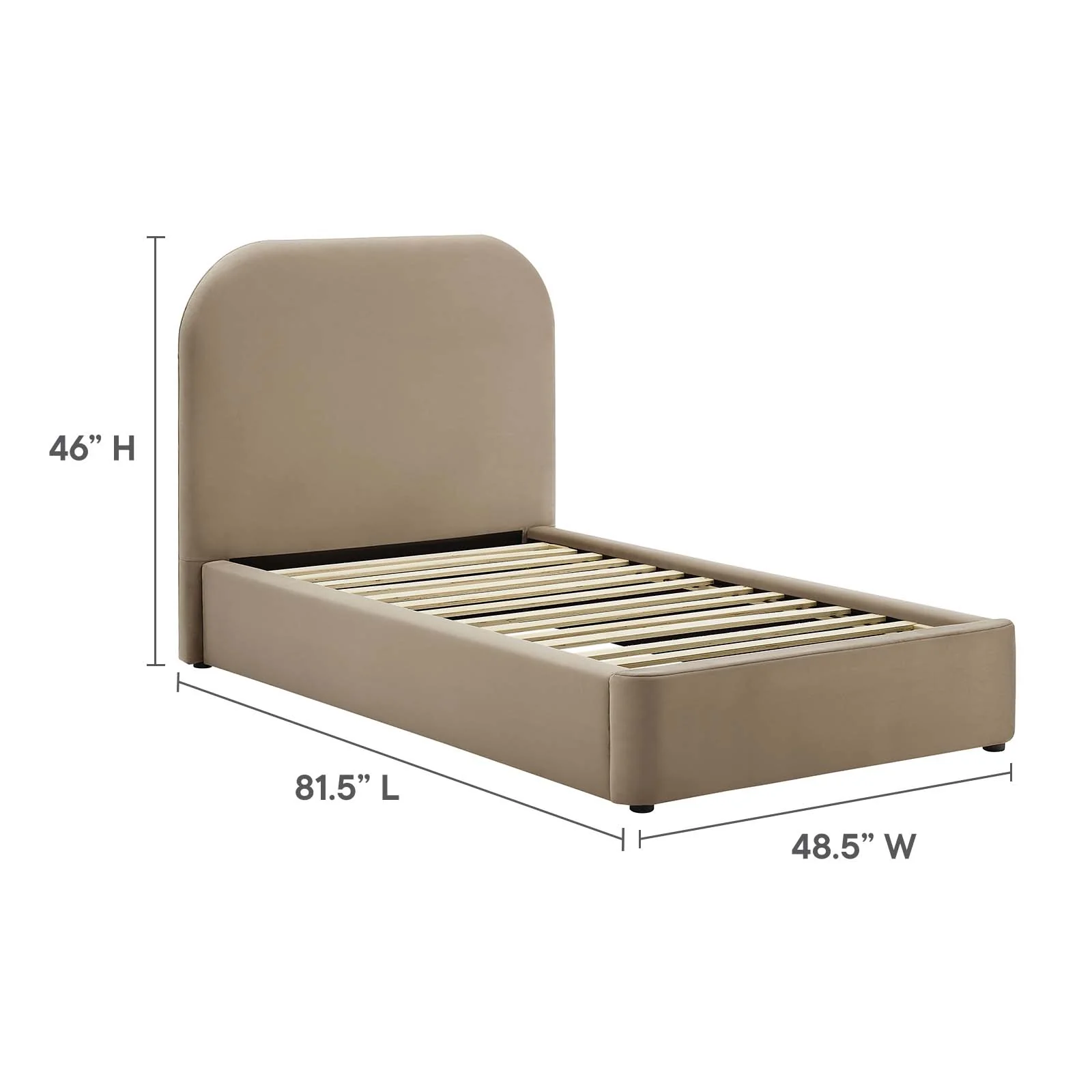 Keynote Performance Velvet Curved Twin Platform Bed By Modway - MOD-7137 - Image 14