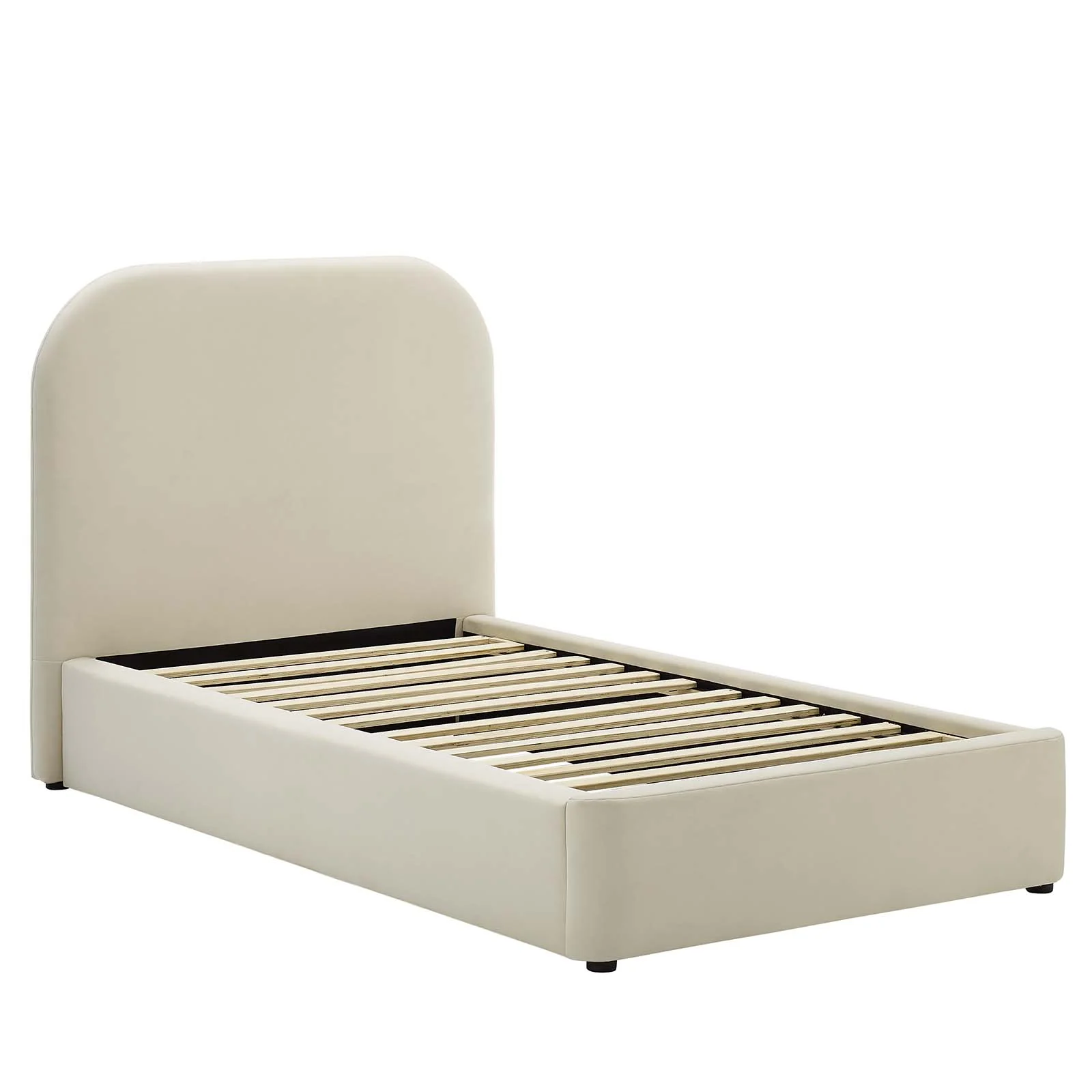 Keynote Performance Velvet Curved Twin Platform Bed By Modway - MOD-7137 - Image 2