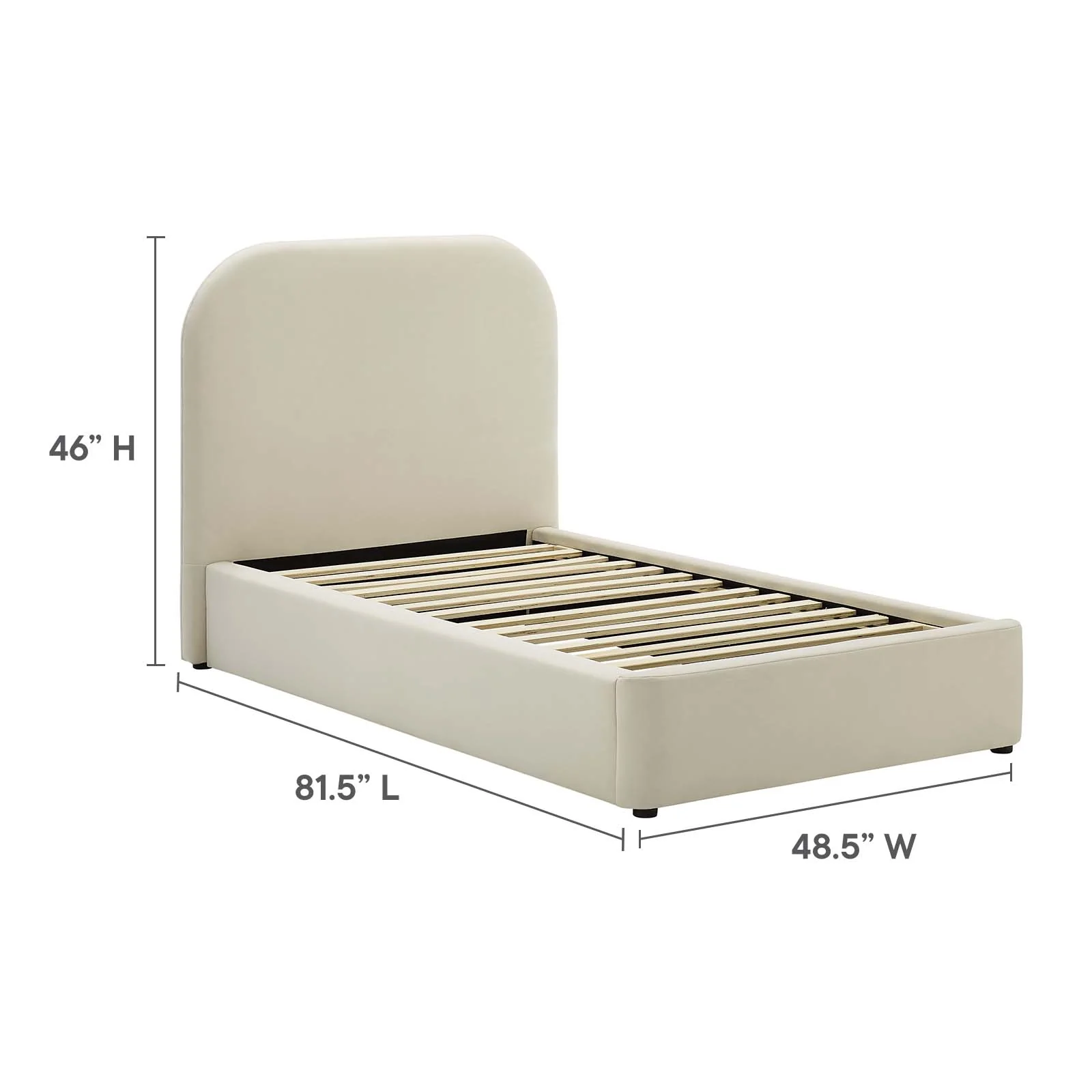 Keynote Performance Velvet Curved Twin Platform Bed By Modway - MOD-7137 - Image 6