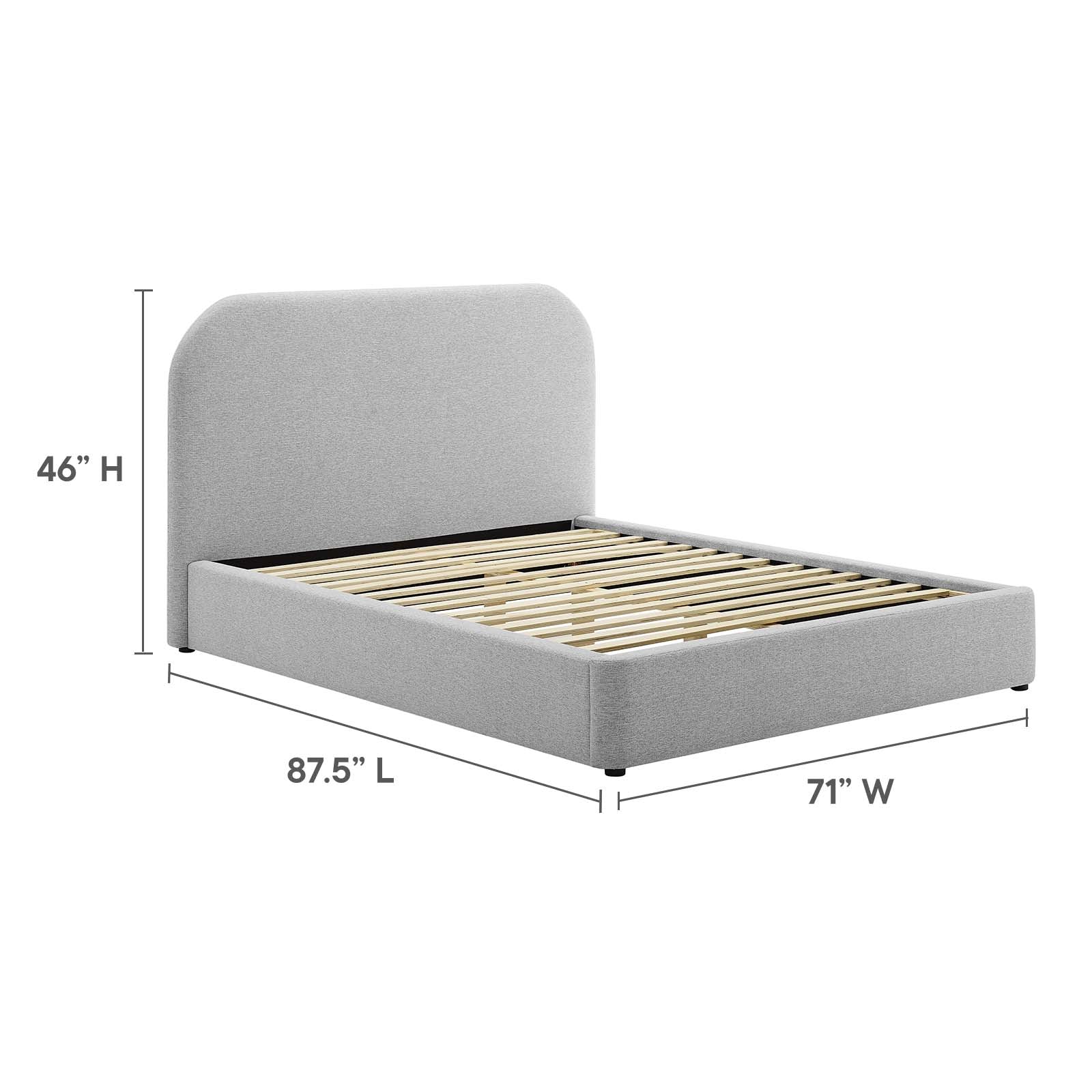 Keynote Upholstered Fabric Curved Queen Platform Bed By Modway - MOD-7140 - Image 14