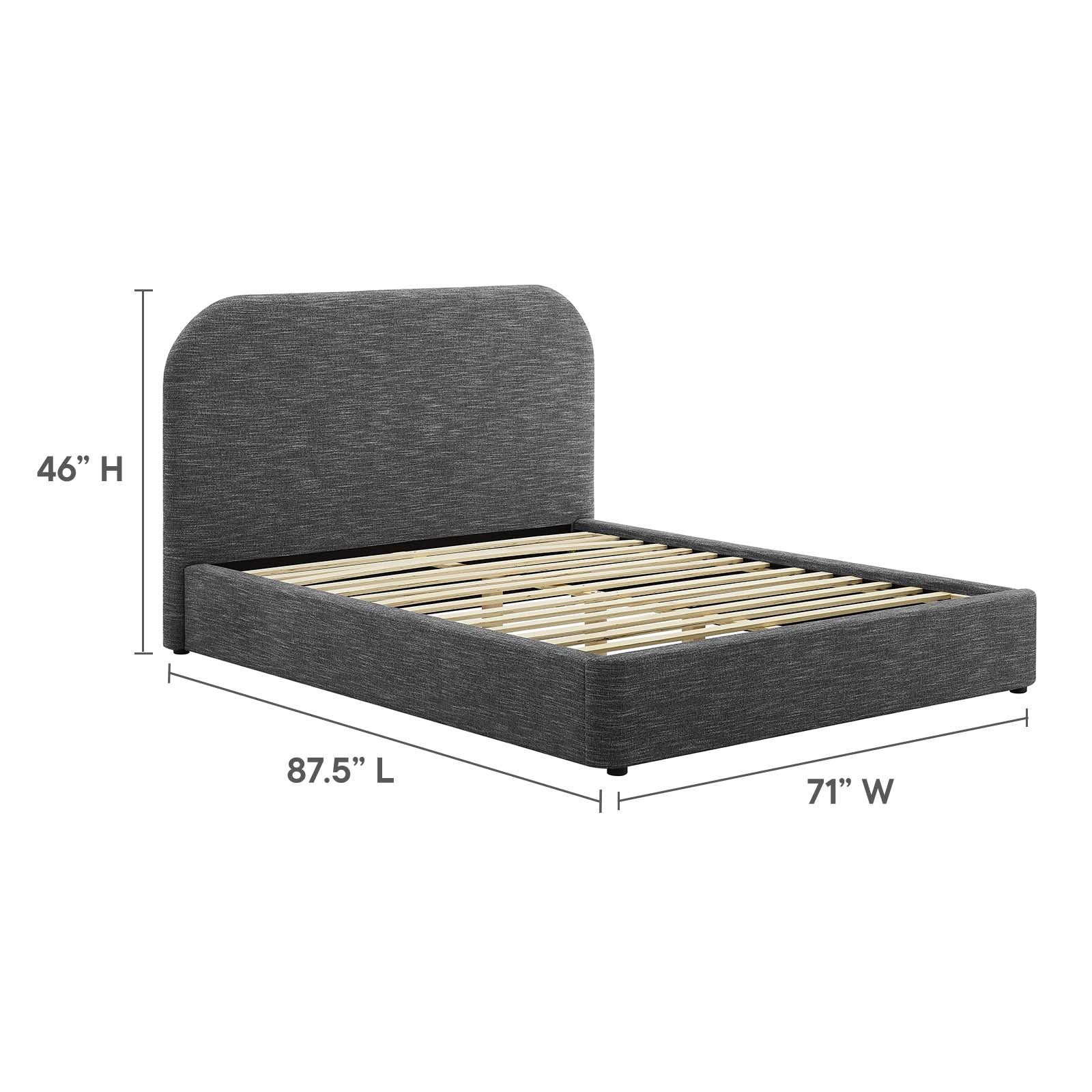 Keynote Upholstered Fabric Curved Queen Platform Bed By Modway - MOD-7140 - Image 22