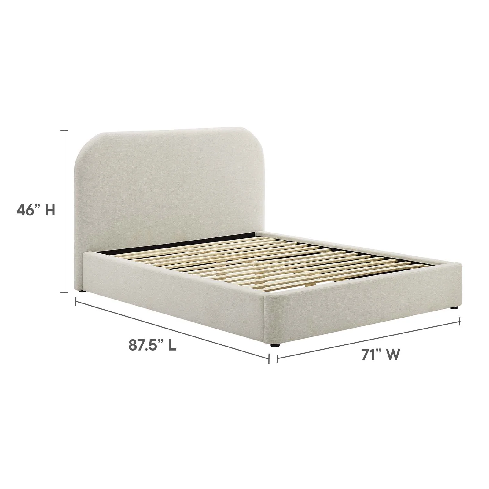 Keynote Upholstered Fabric Curved Queen Platform Bed By Modway - MOD-7140 - Image 6