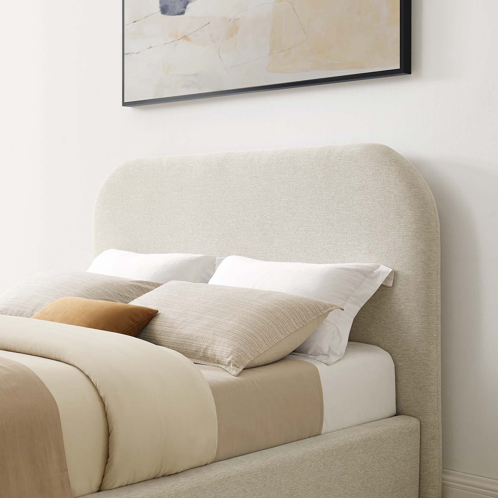 Keynote Upholstered Fabric Curved Queen Platform Bed By Modway - MOD-7140 - Image 8