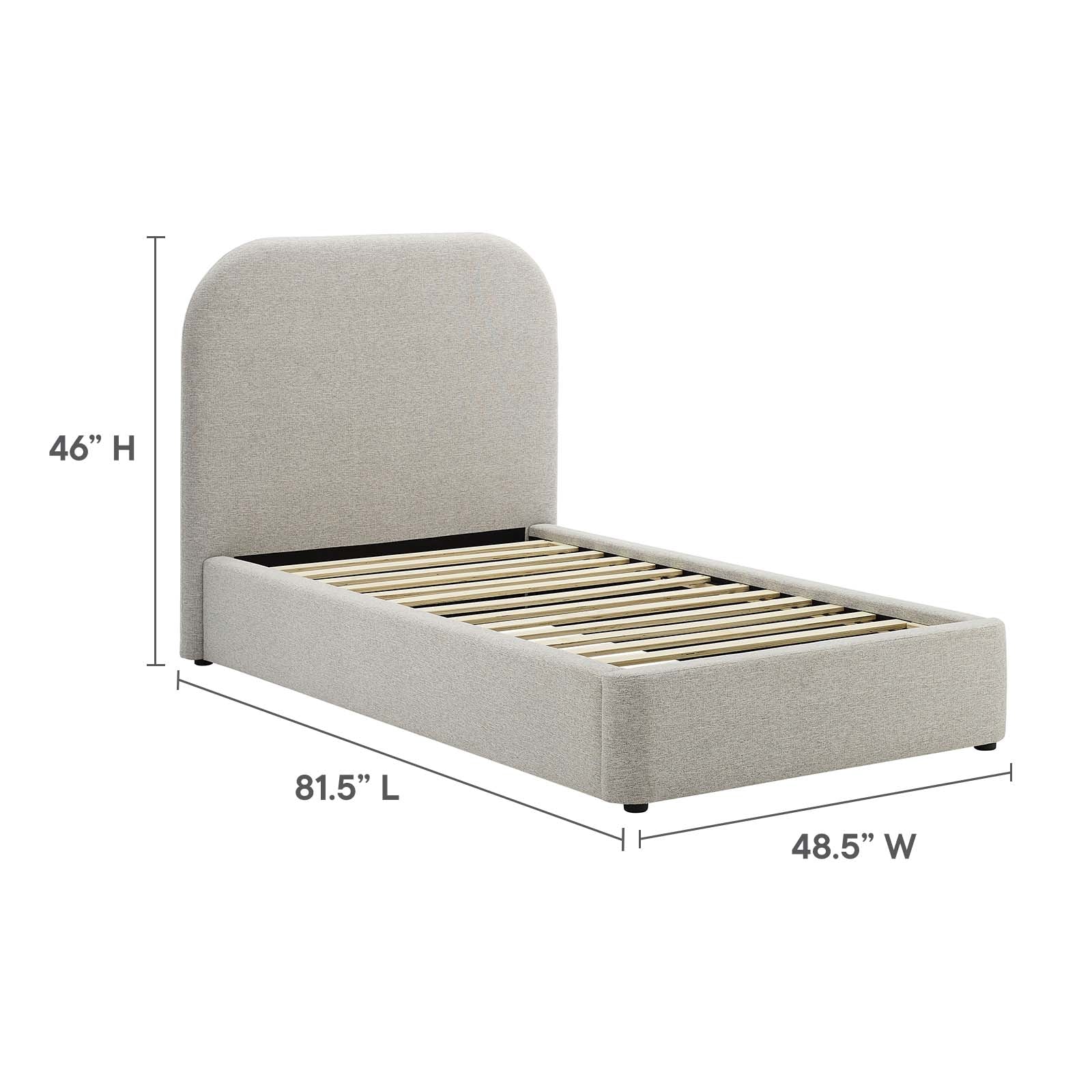 Keynote Upholstered Fabric Curved Twin Platform Bed By Modway - MOD-7136 - Image 14