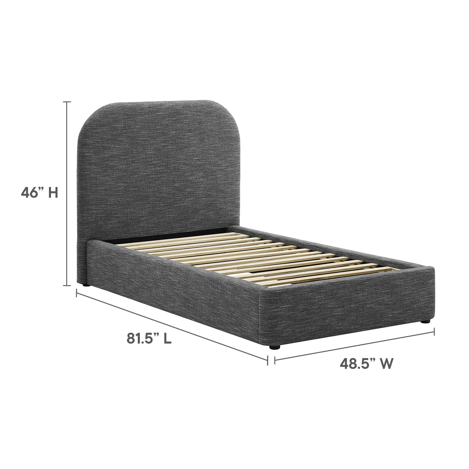 Keynote Upholstered Fabric Curved Twin Platform Bed By Modway - MOD-7136 - Image 22