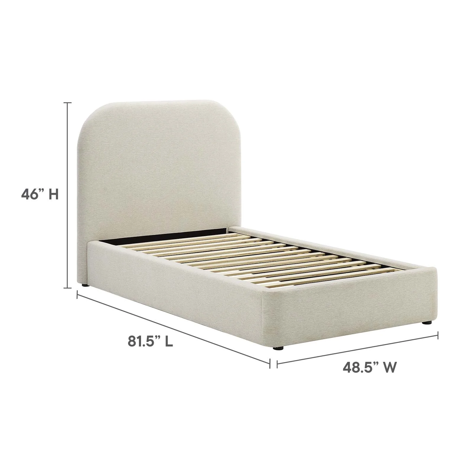 Keynote Upholstered Fabric Curved Twin Platform Bed By Modway - MOD-7136 - Image 6