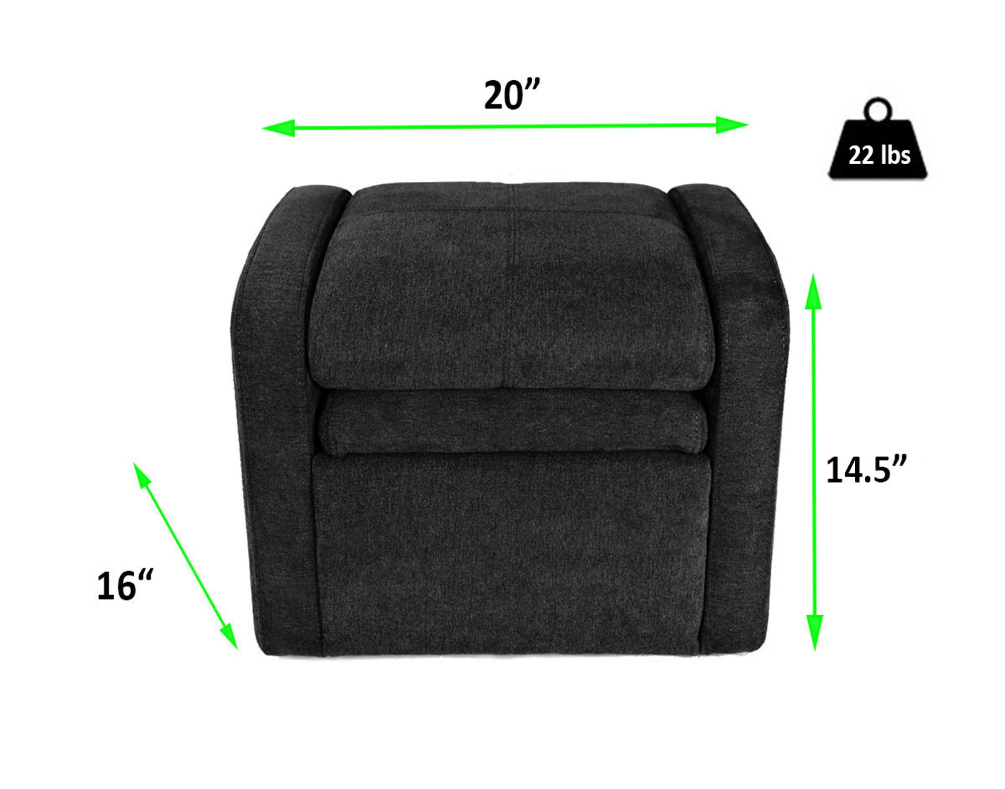 Kids Black Comfy Upholstered Recliner Chair with Storage By Homeroots - Image 2