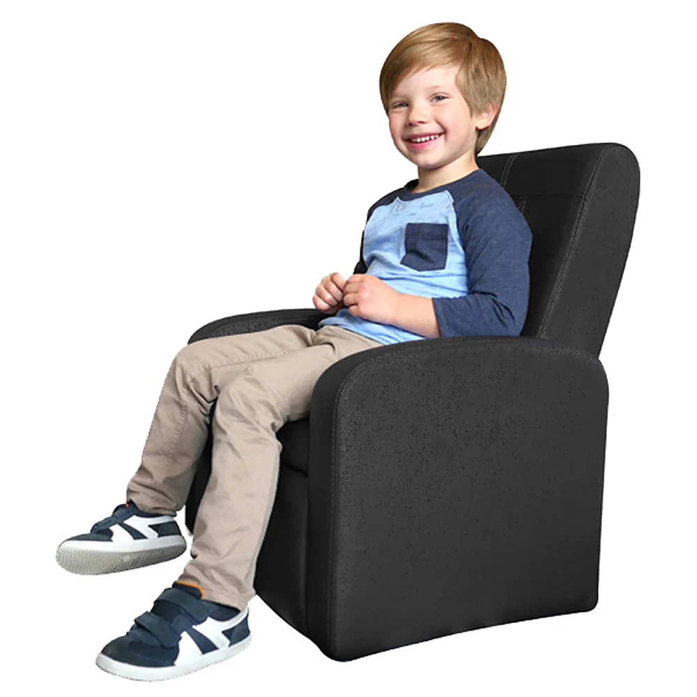 Kids Black Comfy Upholstered Recliner Chair with Storage By Homeroots - Image 3