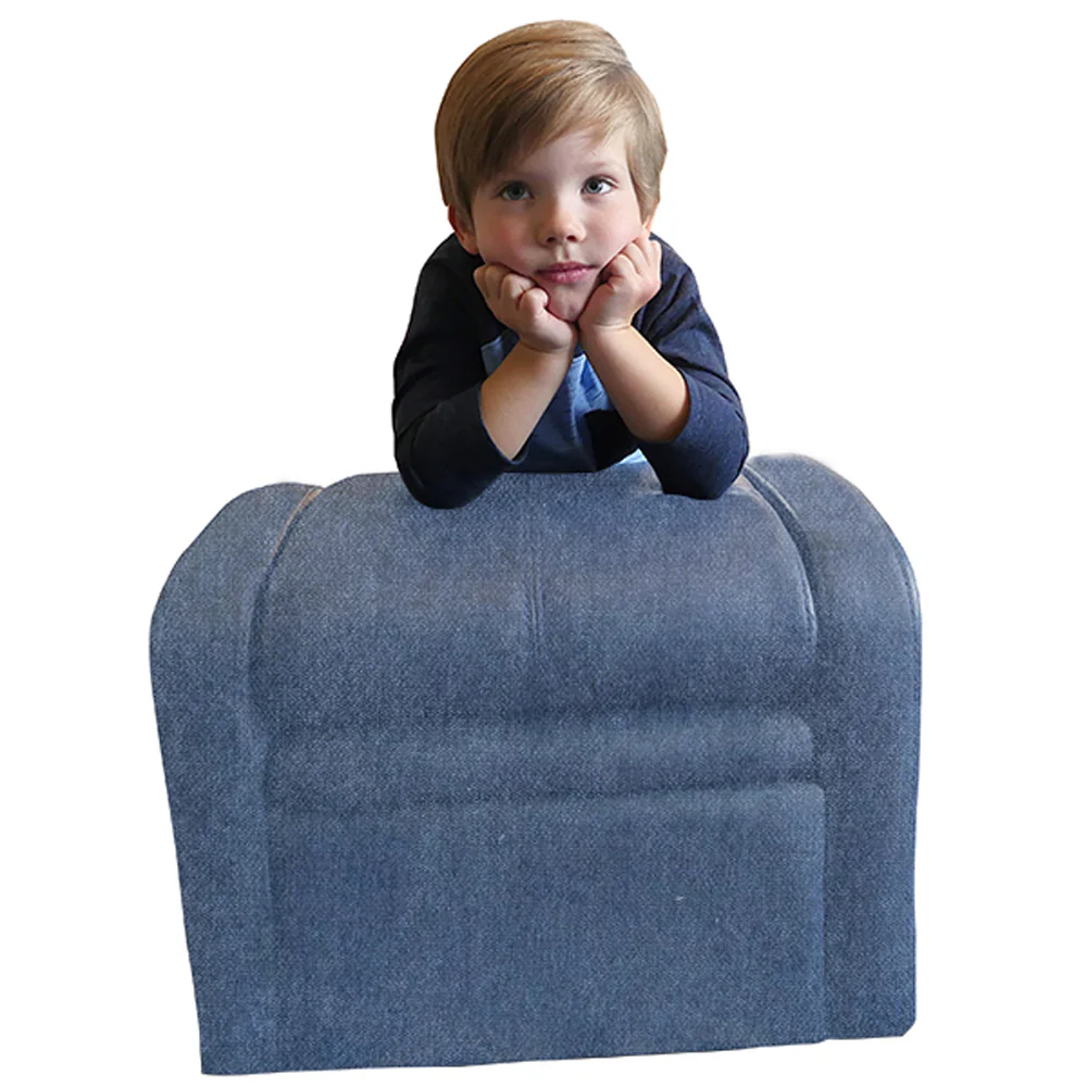 Kids Blue Comfy Upholstered Recliner Chair with Storage By Homeroots - Image 2