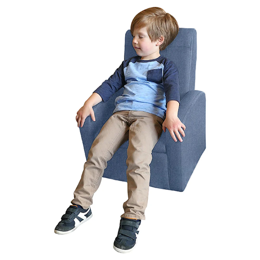 Kids Blue Comfy Upholstered Recliner Chair with Storage By Homeroots - Image 4