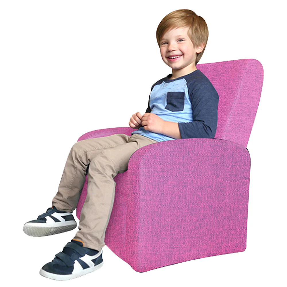 Kids Pink Comfy Upholstered Recliner Chair with Storage By Homeroots - Image 2