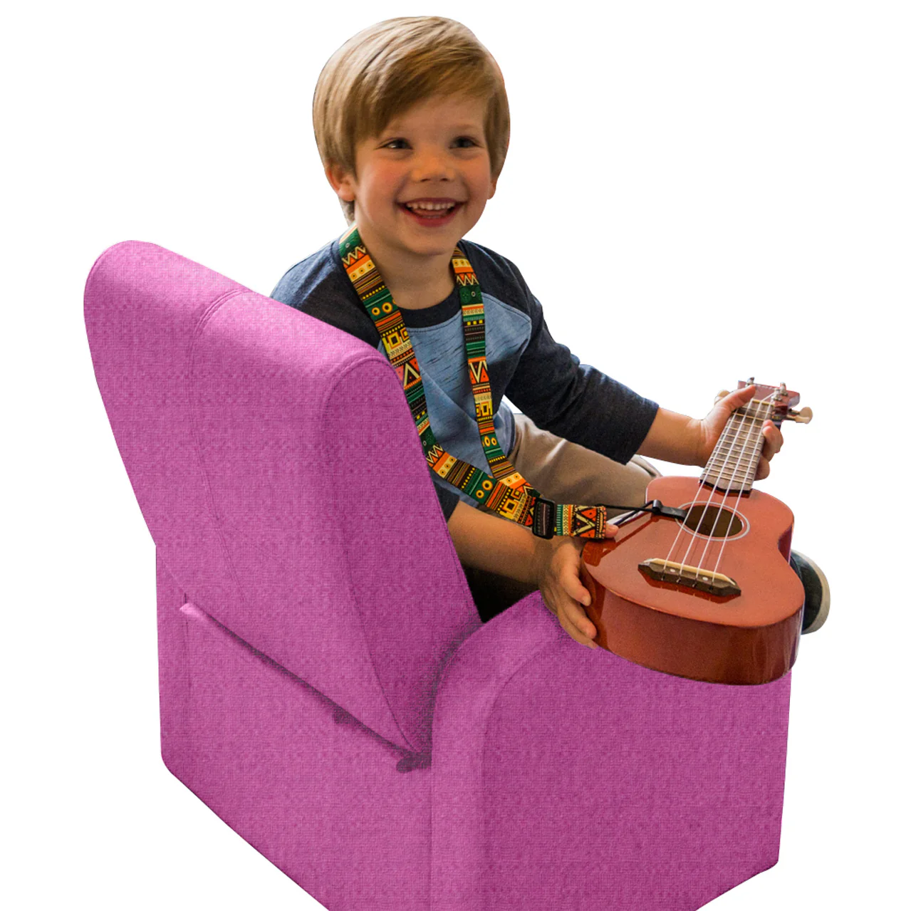 Kids Pink Comfy Upholstered Recliner Chair with Storage By Homeroots - Image 7