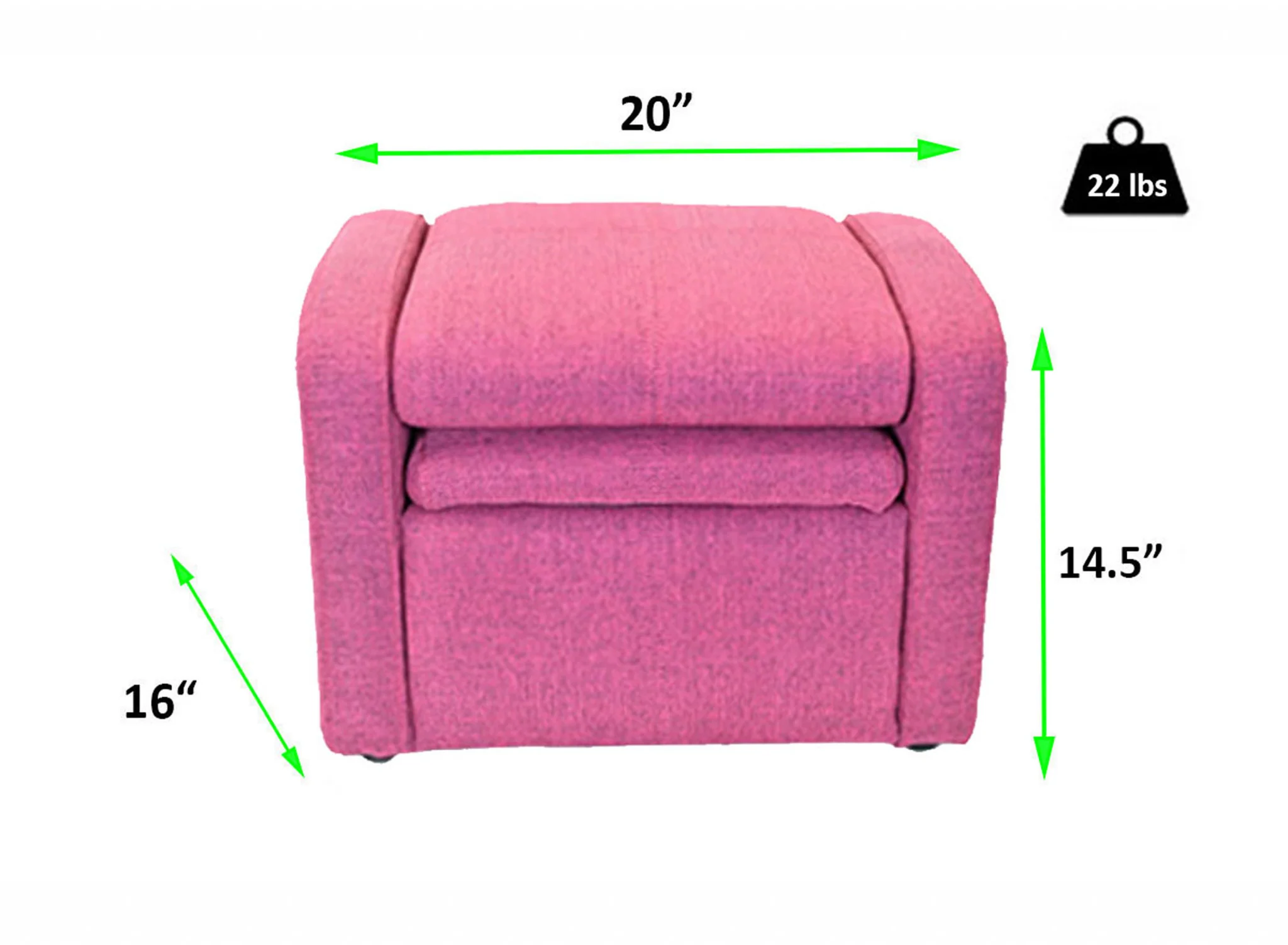 Kids Pink Comfy Upholstered Recliner Chair with Storage By Homeroots - Image 8