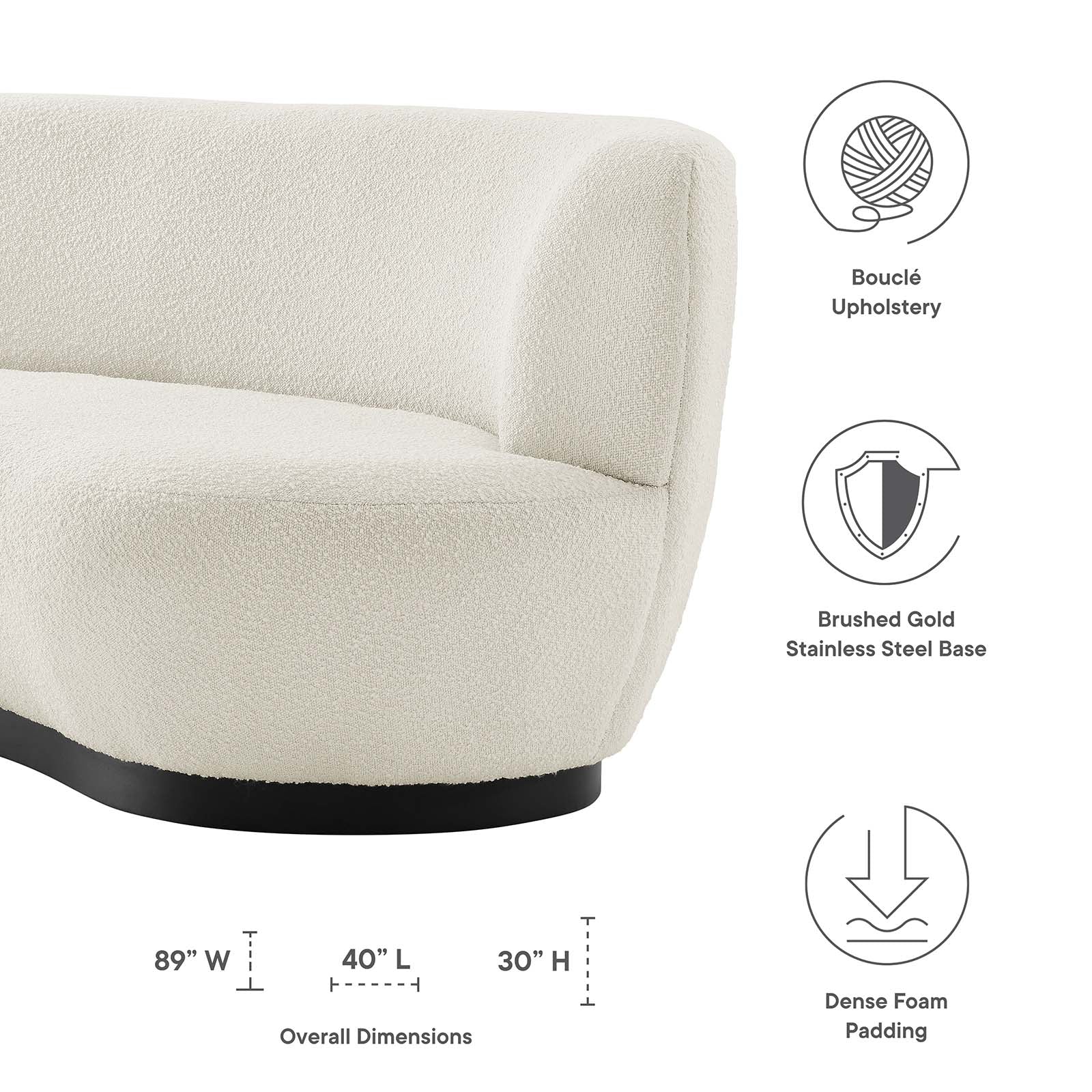 Kindred Boucle Upholstered Upholstered Fabric Sofa By Modway - EEI-5488 - Image 5