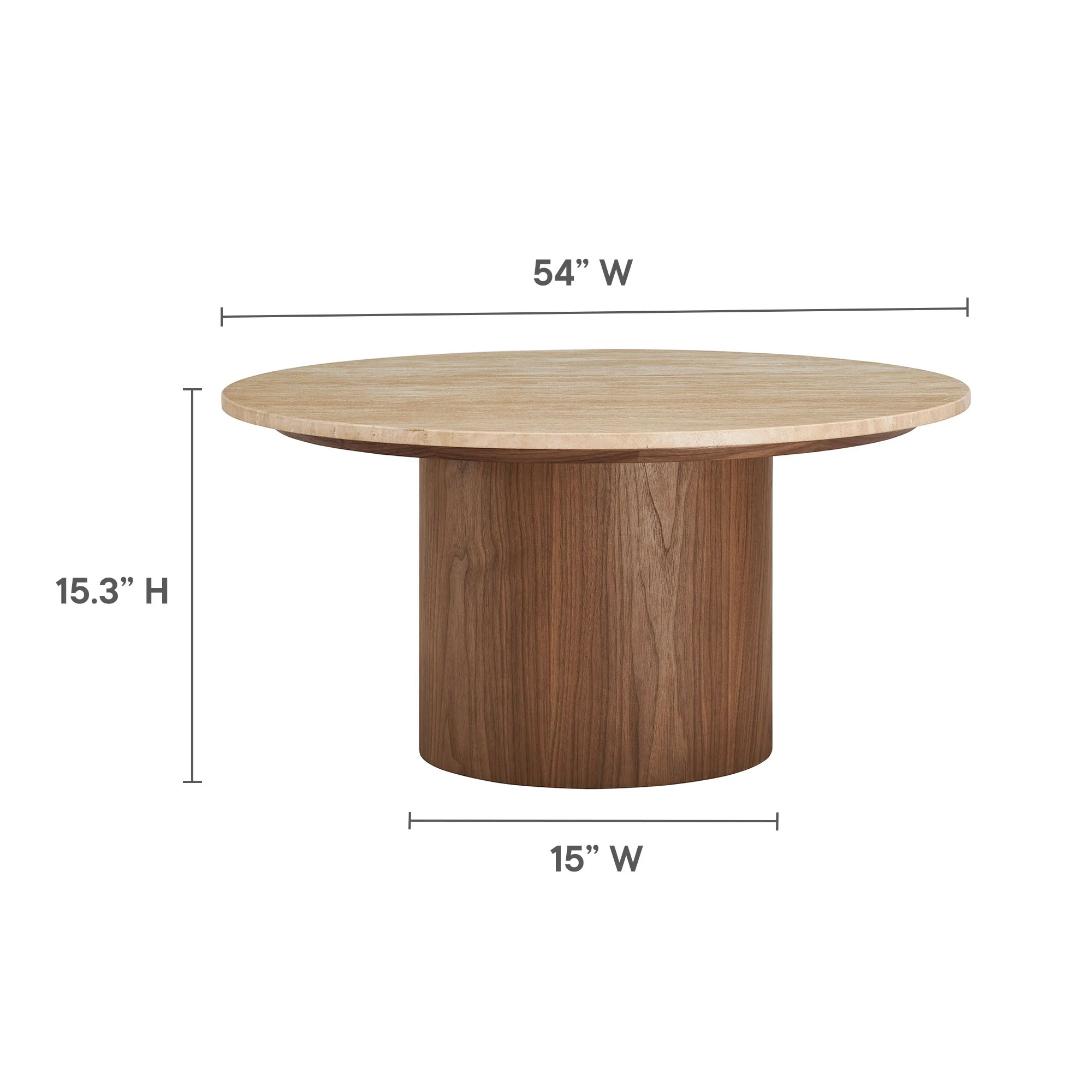 Kioni Round Travertine Coffee Table by Modway - Image 8
