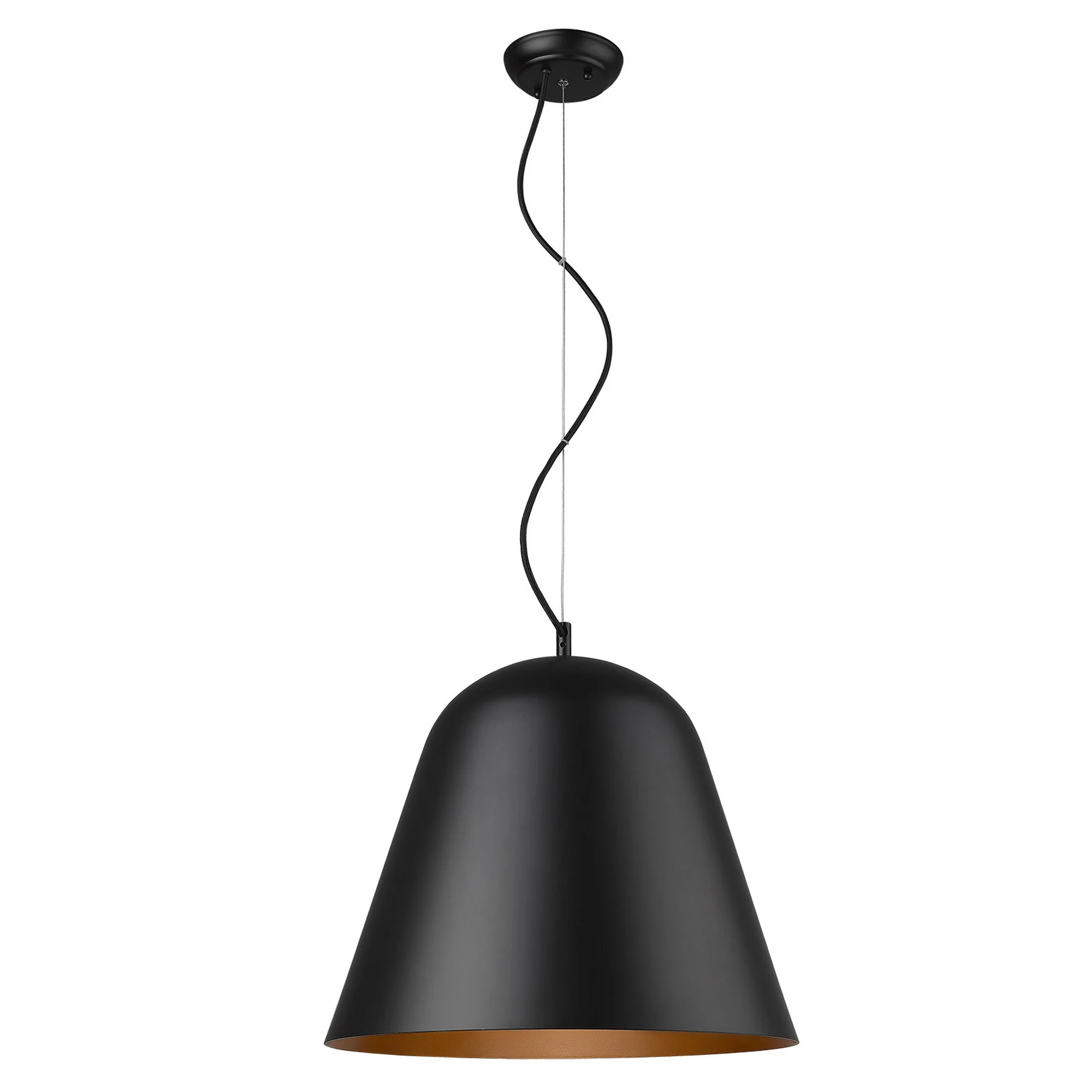 Knell 1-Light Matte Black Pendant By Homeroots - Image 2