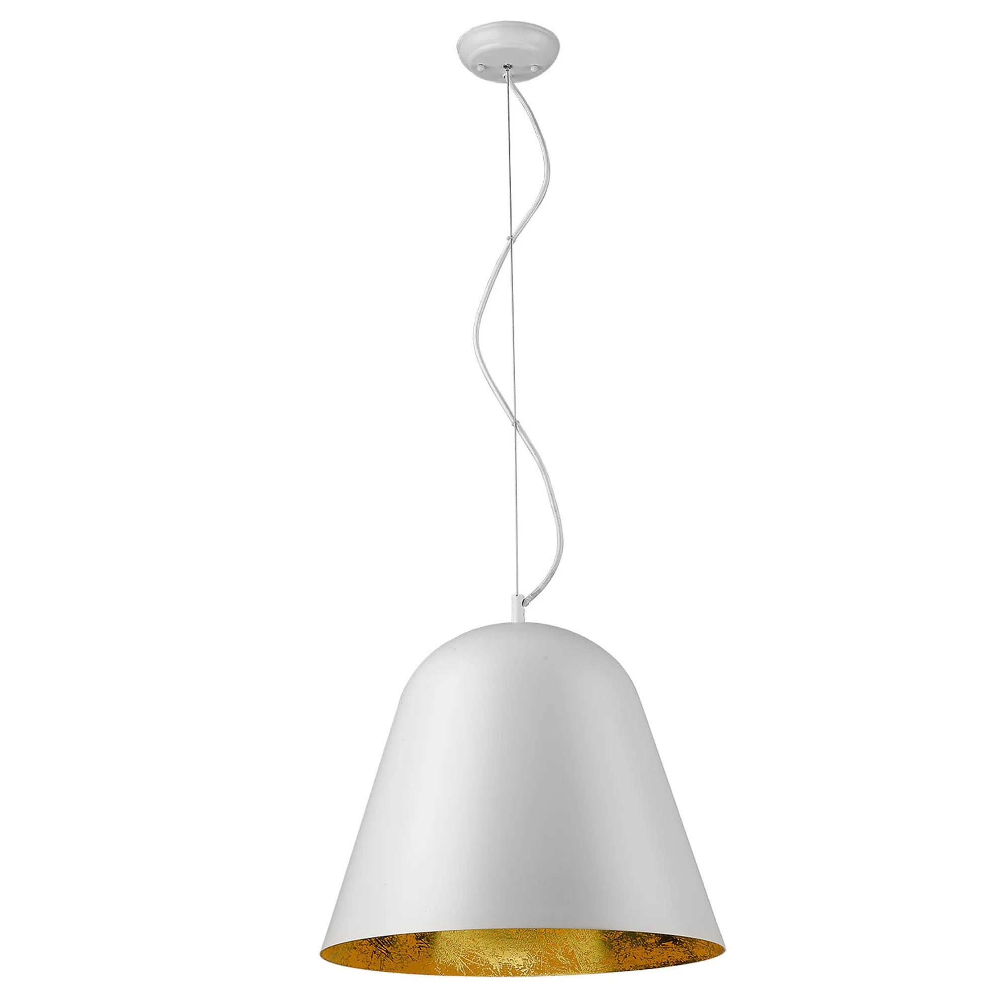 Knell 1-Light White Pendant By Homeroots - Image 2