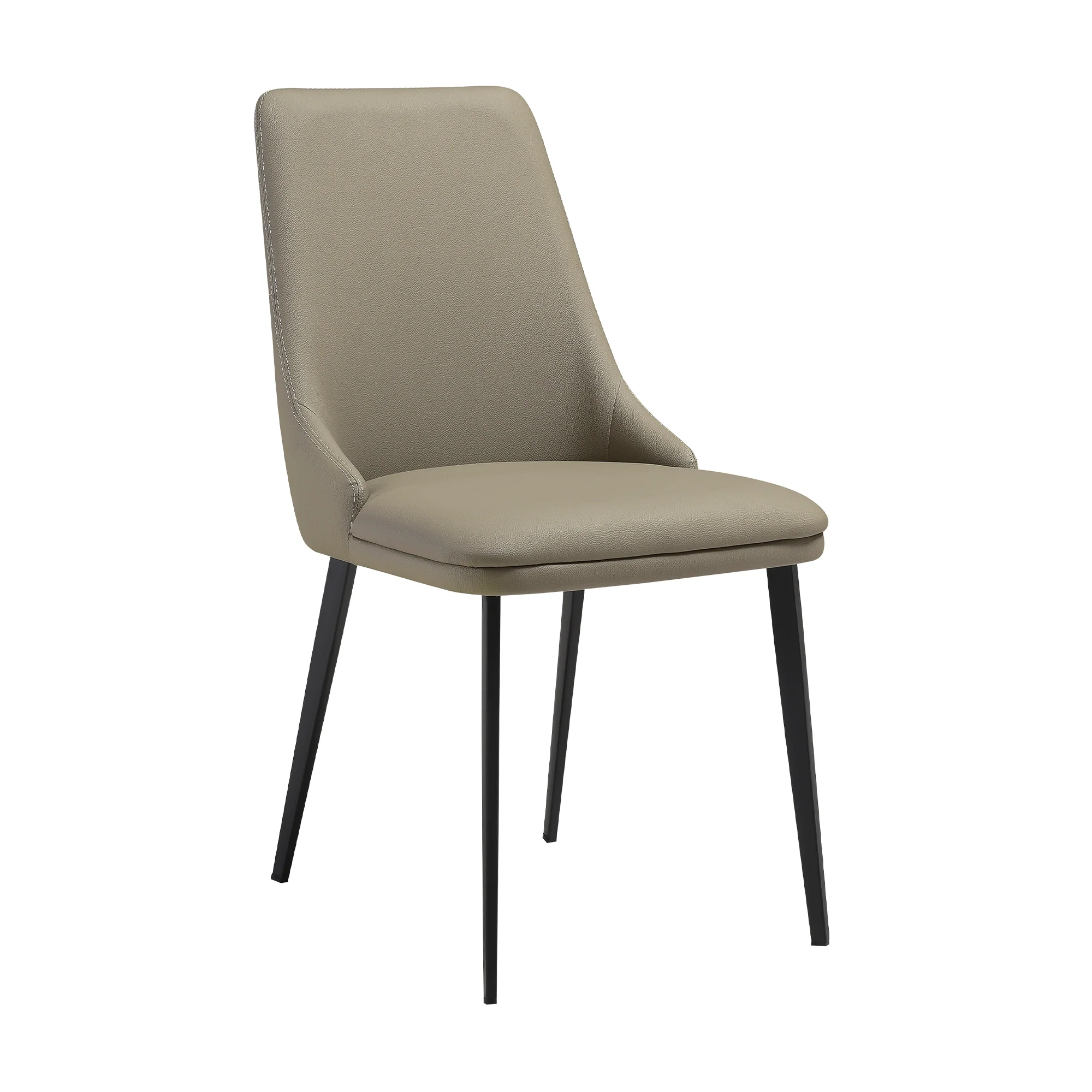 Knox Genesis 5 Piece Dining Set with Stone Top and Beige Faux Leather Chairs By Armen Living - Image 14