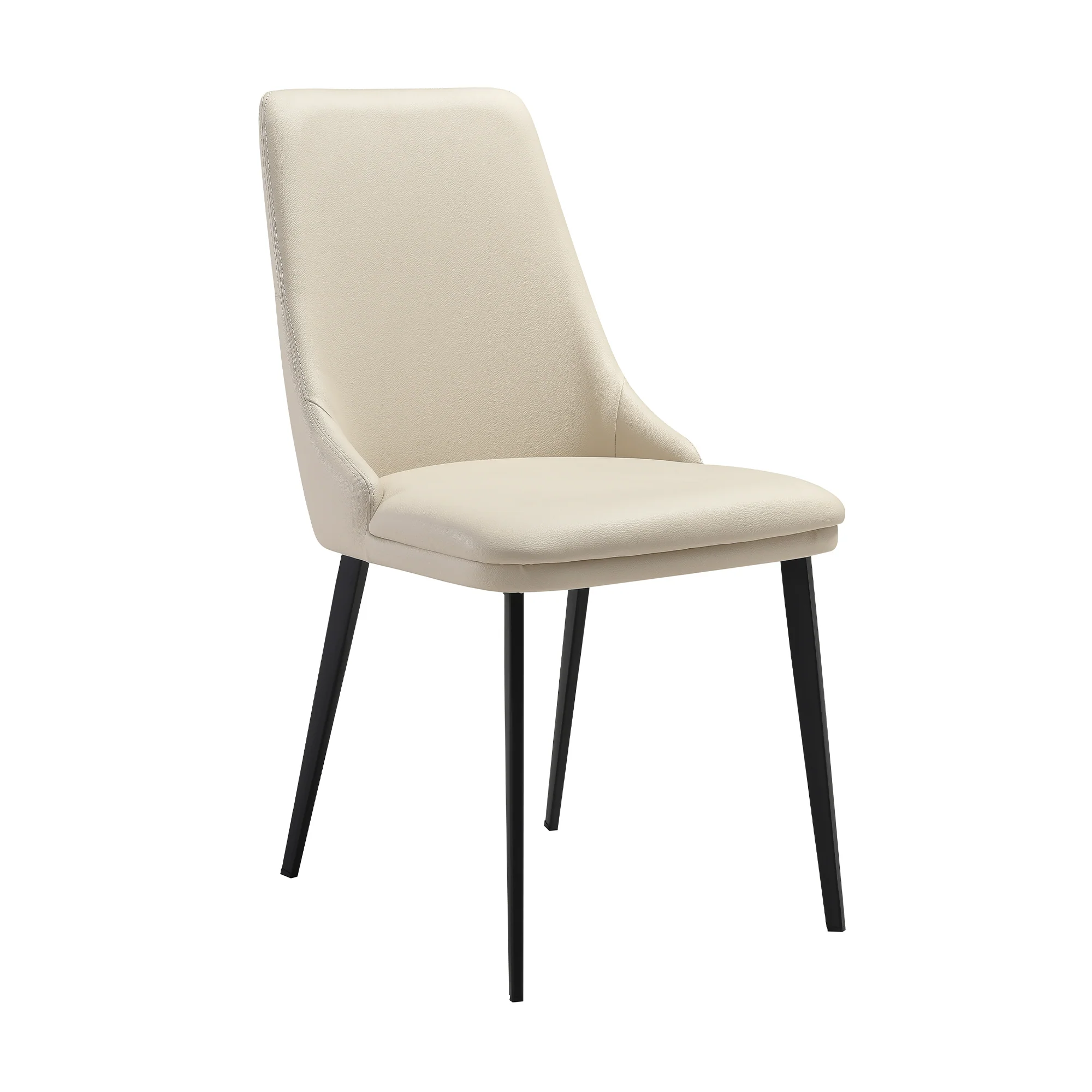 Knox Genesis 5 Piece Dining Set with Stone Top and Beige Faux Leather Chairs By Armen Living - Image 3