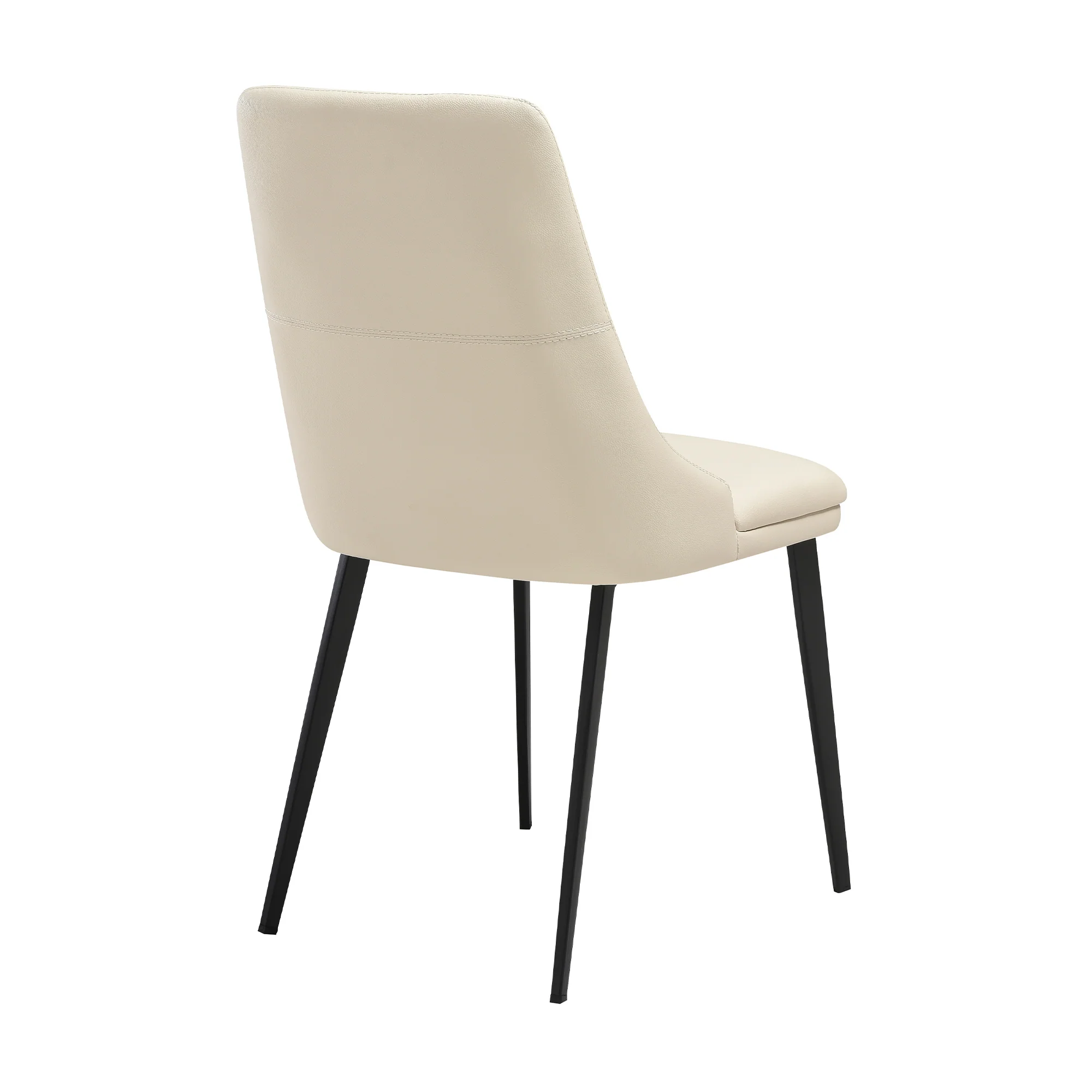 Knox Genesis 5 Piece Dining Set with Stone Top and Beige Faux Leather Chairs By Armen Living - Image 4