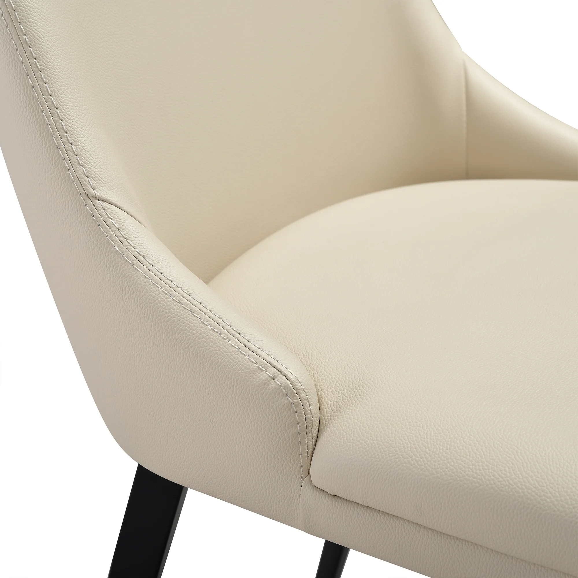 Knox Genesis 7 Piece Dining Set with Stone Top and Beige Faux Leather Chairs By Armen Living - Image 11