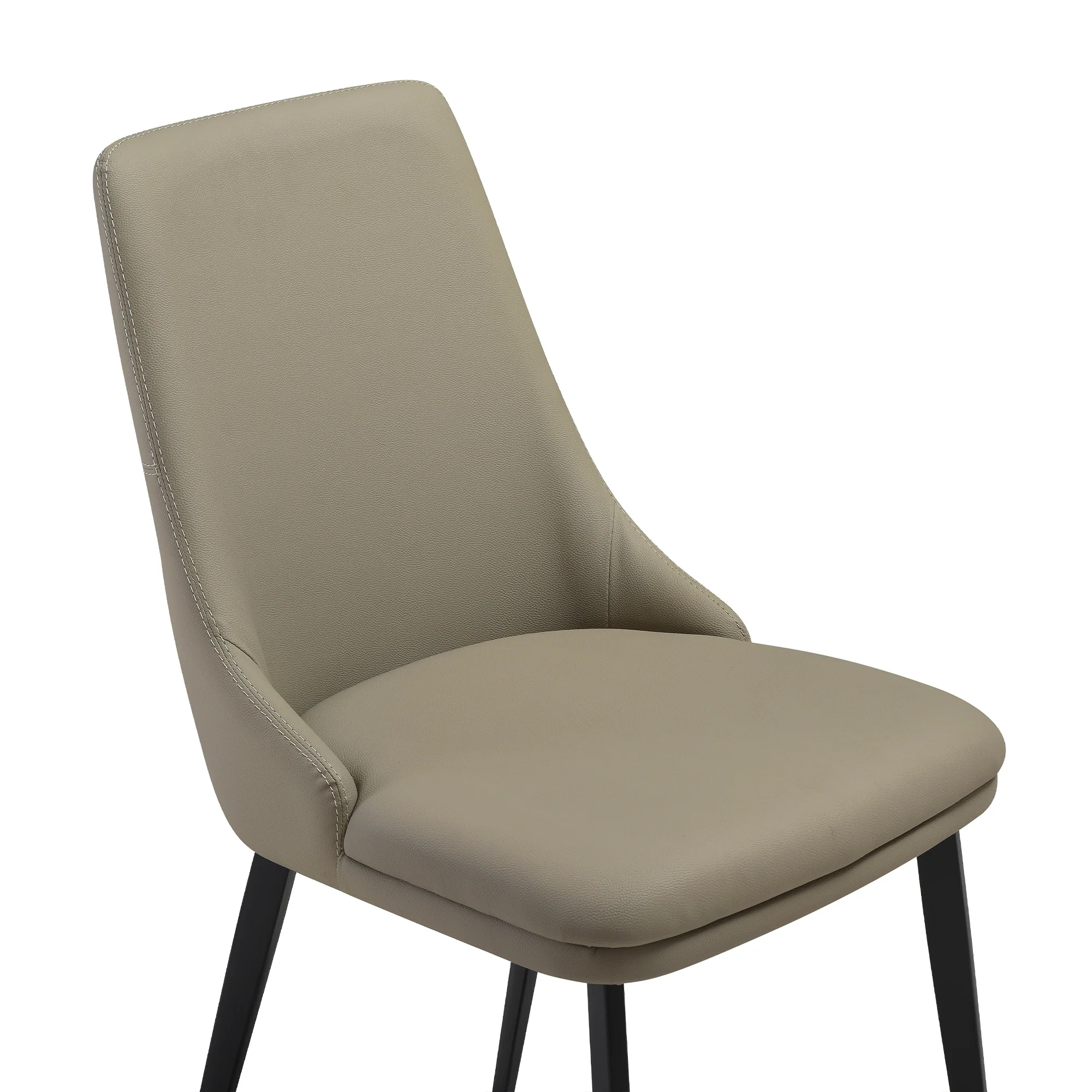Knox Genesis 7 Piece Dining Set with Stone Top and Beige Faux Leather Chairs By Armen Living - Image 18