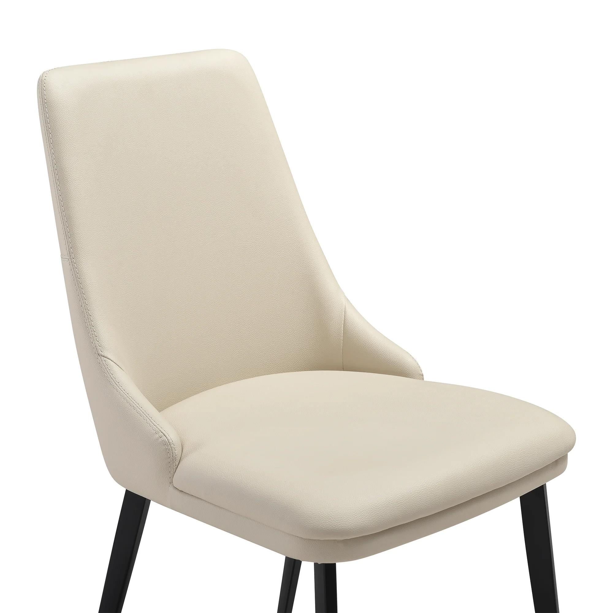 Knox Genesis 7 Piece Dining Set with Stone Top and Beige Faux Leather Chairs By Armen Living - Image 7