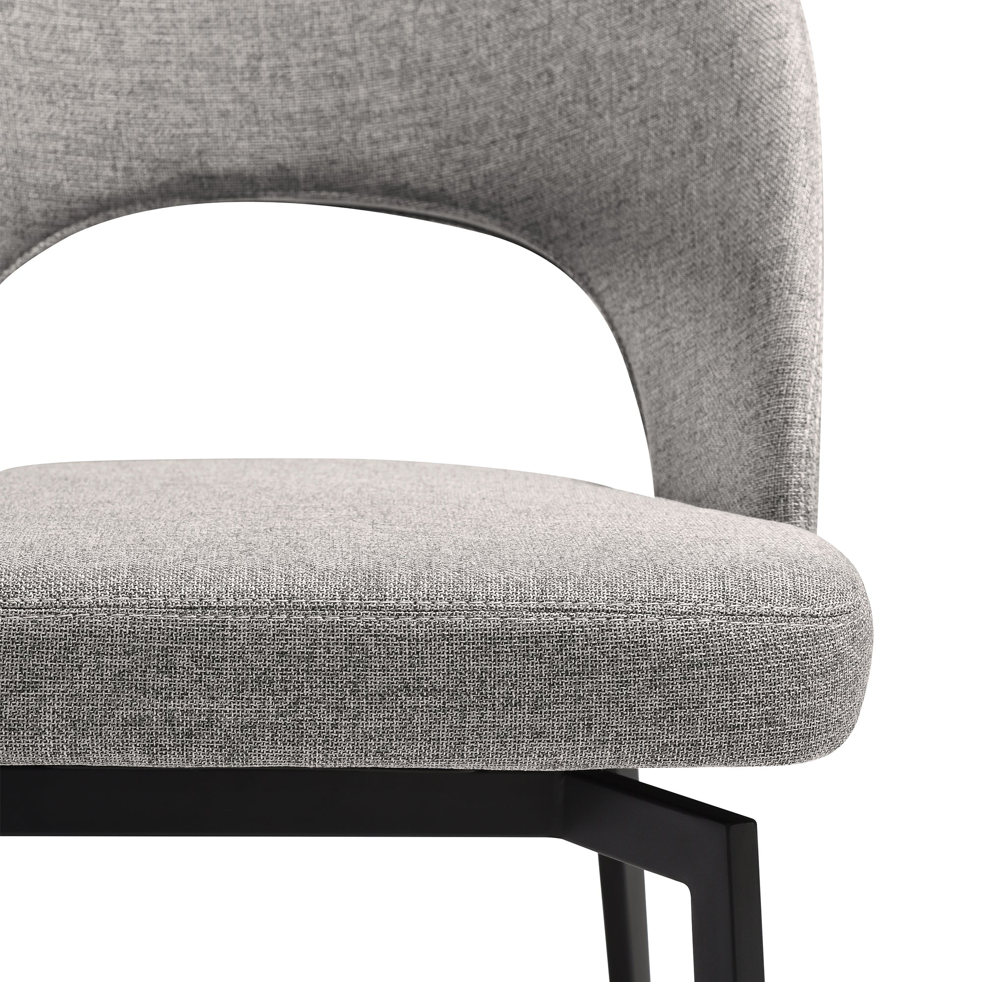 Knox Lucia 5 Piece Dining Set with Stone Top and Gray Fabric Chairs By Armen Living - Image 11