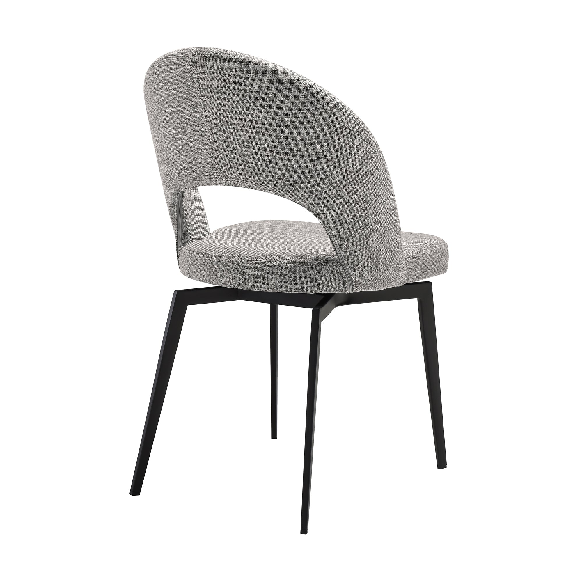 Knox Lucia 5 Piece Dining Set with Stone Top and Gray Fabric Chairs By Armen Living - Image 4