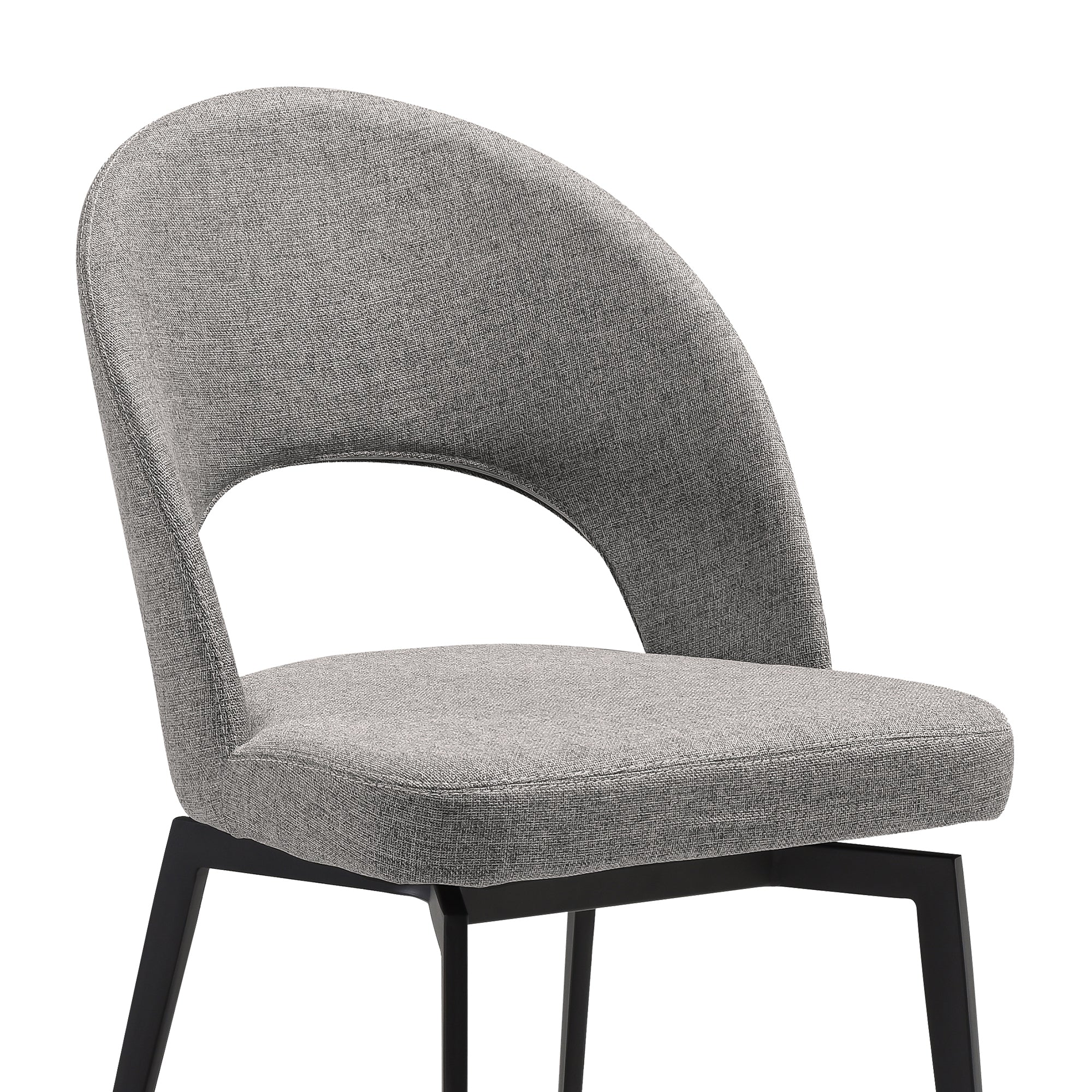 Knox Lucia 5 Piece Dining Set with Stone Top and Gray Fabric Chairs By Armen Living - Image 7