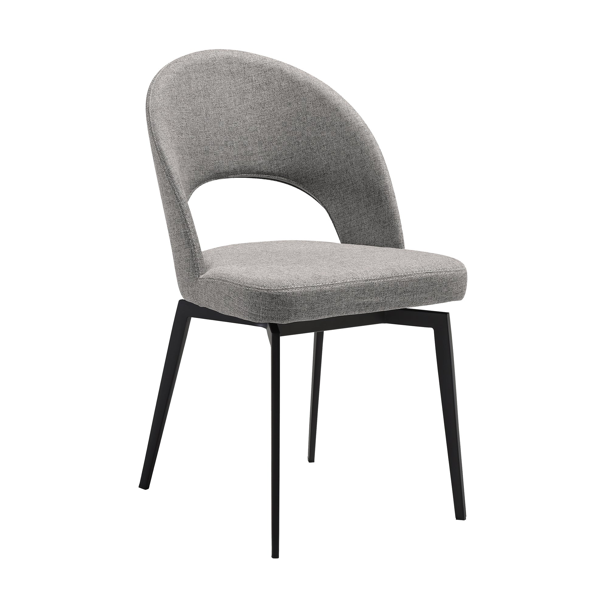 Knox Lucia 7 Piece Dining Set with Stone Top and Gray Fabric Chairs By Armen Living - Image 3