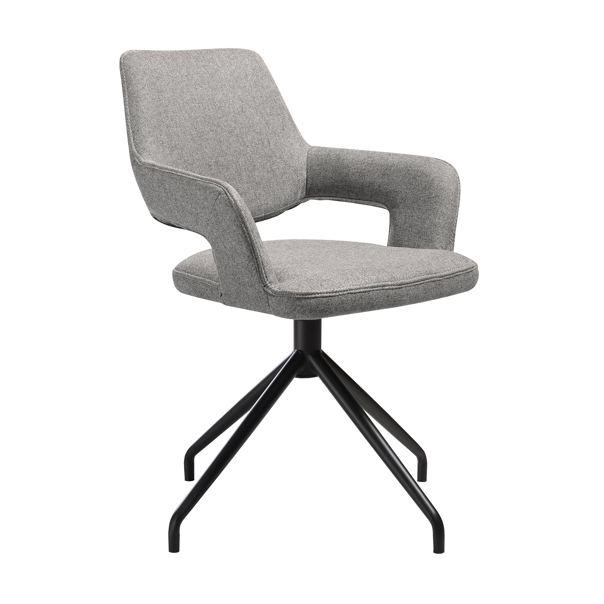 Knox Penny 5 Piece Dining Set with Stone Top and Brown Fabric Chairs By Armen Living - Image 14
