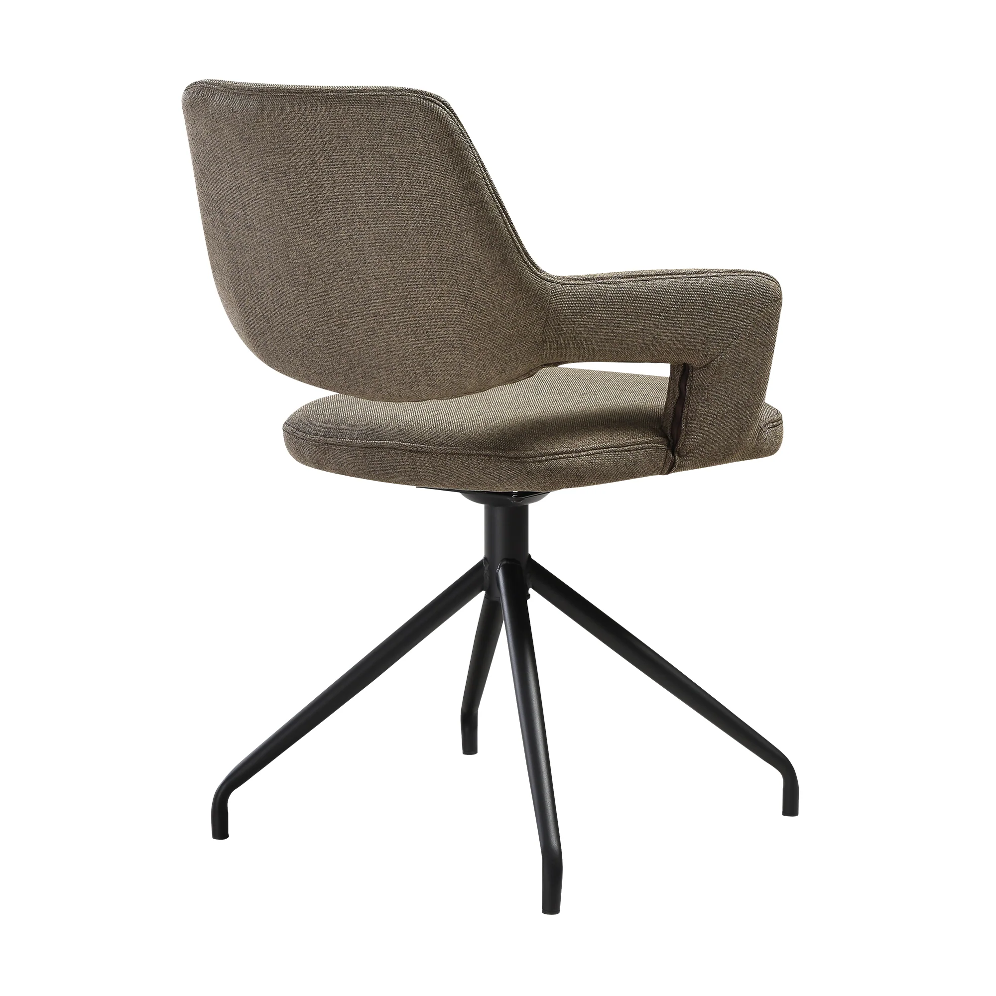 Knox Penny 5 Piece Dining Set with Stone Top and Brown Fabric Chairs By Armen Living - Image 4