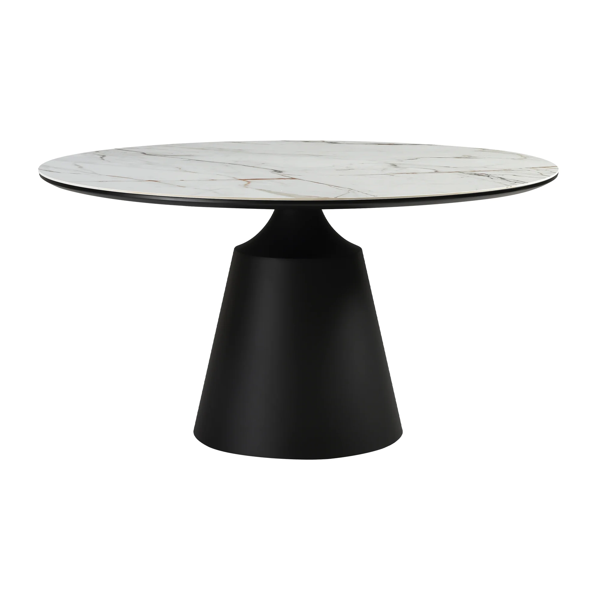 Knox Pria 5 Piece Dining Set with Stone Top and Gray Fabric Chairs By Armen Living - Image 5