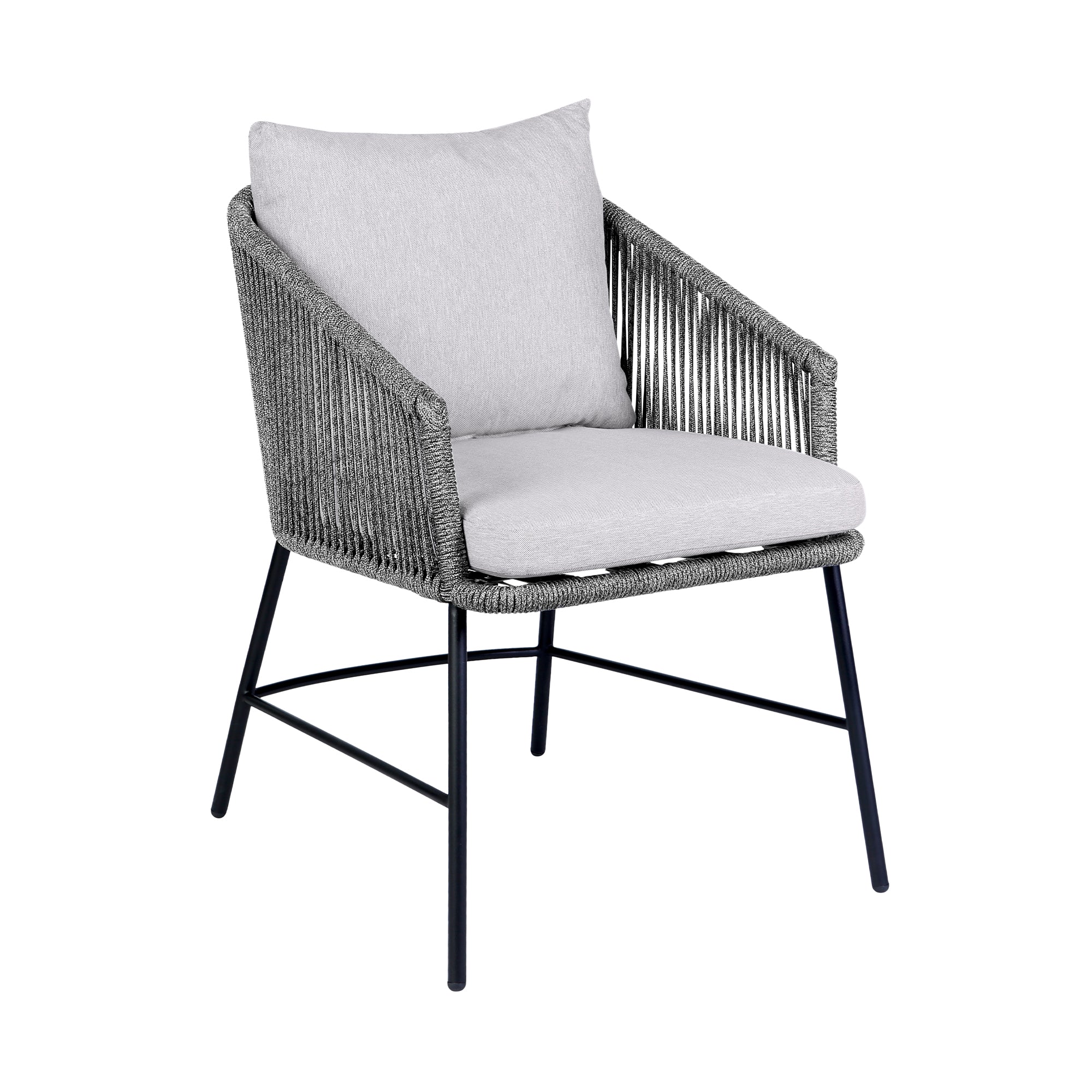 Koala and Calica 5 Piece Dining Set in Light Eucalyptus and Metal with Grey Rope By Armen Living - Image 3